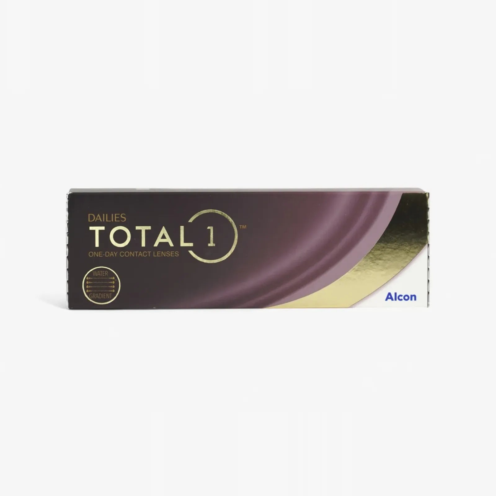 The Total1 Dailies Total 1 - 30 Pk box features the brands logo and contains comfortable silicone hydrogel contact lenses.