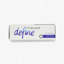 A 30-pack box of Acuvue 1 Day Acuvue Define daily contacts in Accent style, featuring beauty-enhancing LACREON technology and a white-blue design.