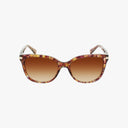 The Coach HC8132 sunglasses feature large square brown tortoiseshell frames with gradient brown lenses for enhanced vision, shown against a white background.