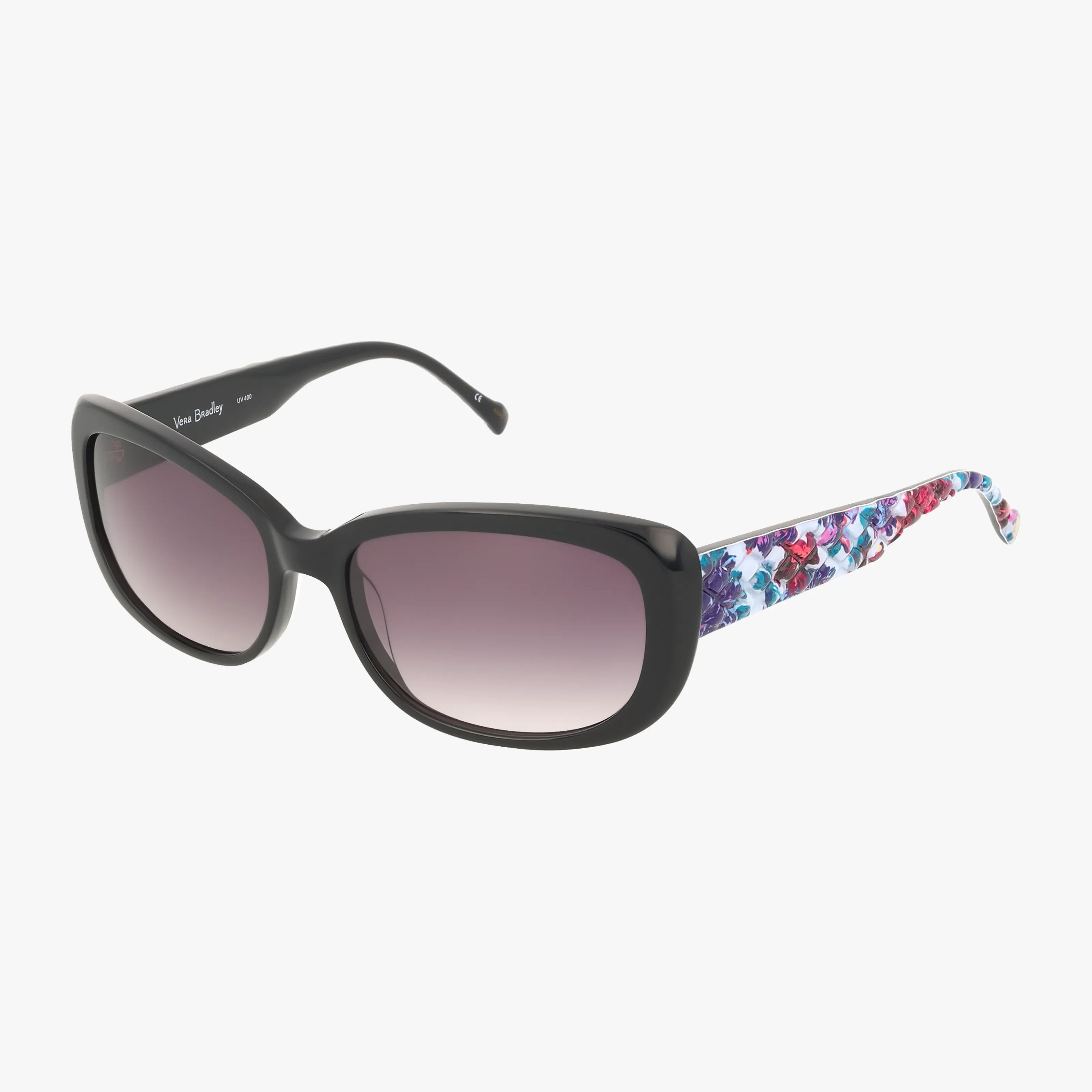 Vera Bradley Black and Pink Sunglasses with Floral Case Vera Bradley Readers Clamshell Case, Art Poppies (Readers  main image 2