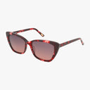 Chic rose cat-eye sunglasses, XOXO PINK SAND, with durable gradient brown lenses, shown on a white background.