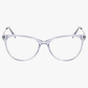 The Lenton & Rusby LR5021 features clear plastic cat-eye eyeglasses with classic lines and a stylish frame, displayed facing forward against a plain white background.