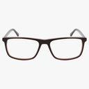 The Lenton & Rusby LR4021 eyeglasses feature rectangular black frames with gently rounded edges and a chic design, displayed front-facing on a white background.