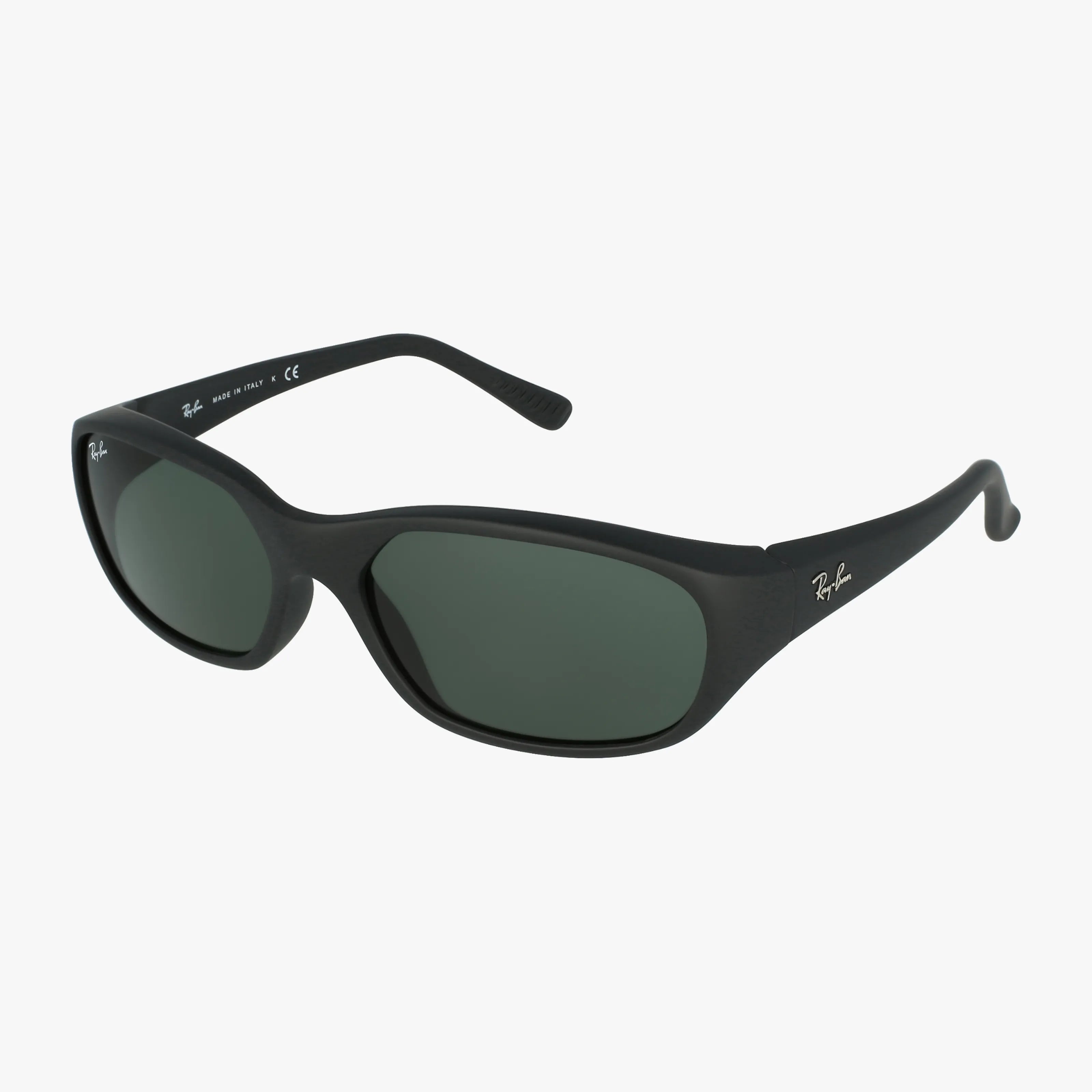 A pair of Ray-Ban RB2016 DADDY-O sunglasses with premium oval dark lenses and thick black frames, displayed on a white background.