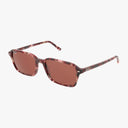 A pair of chic Ray-Ban RB2231 RAIMOND sunglasses with square lenses and a lightweight purple stripe frame, displayed on a white background.