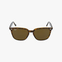 Ray-Ban RB4362 sunglasses in tortoiseshell with square lenses and dark brown tinted glass, shown on a plain white background—a bold accessory for authentic visionaries.