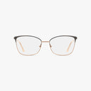 Precision 503 eyeglasses feature a refined gold metal frame with black detailing on the upper rims, shown against a white background.
