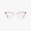 The Precision 503 eyeglasses feature durable thin gold metal frames with a reddish-brown browline, shown against a plain white background.