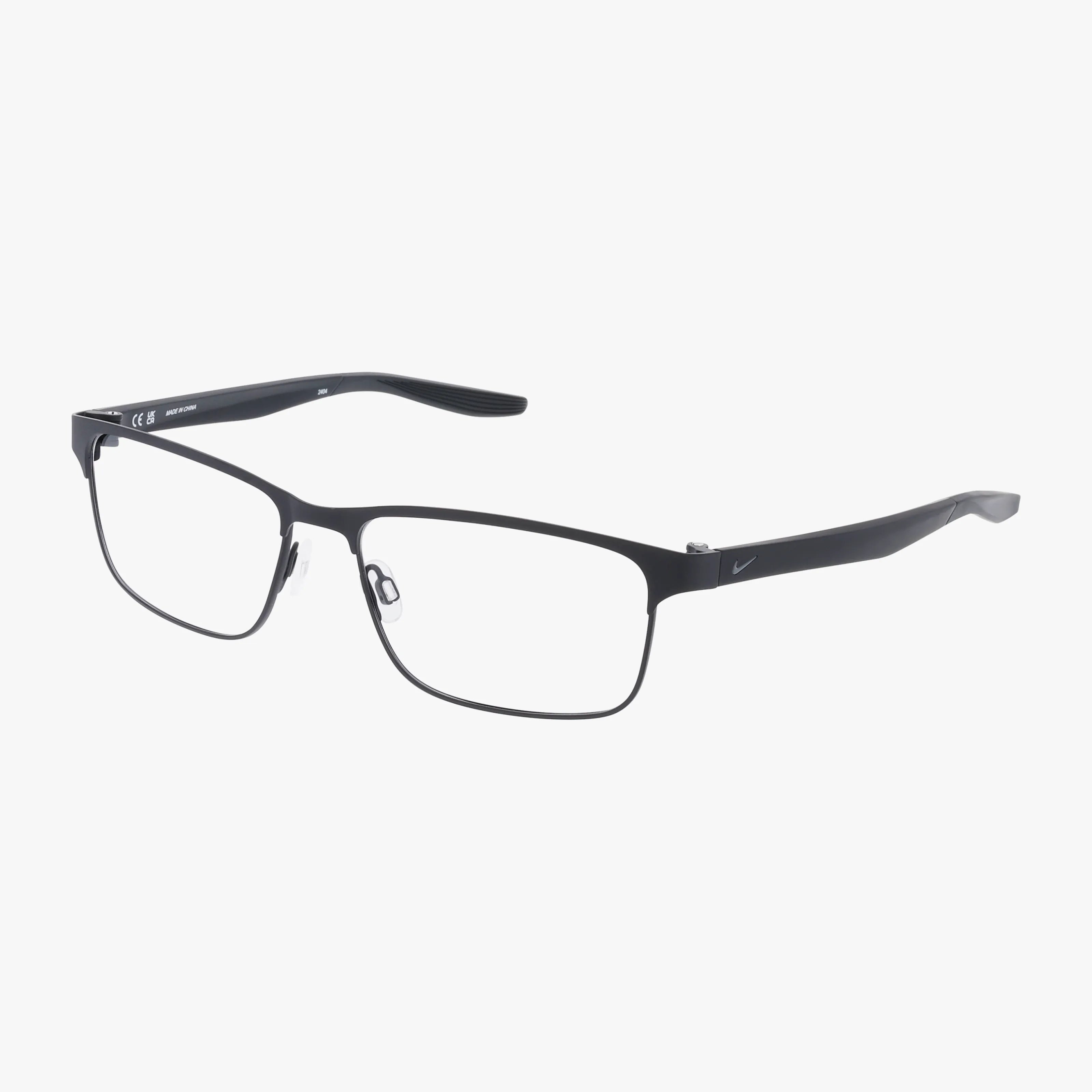 The NIKE 8130 features satin black thin metal frames, adjustable nose pads, and the NIKE logo on the temple for a sleek, vintage look. Shown against a plain white background.