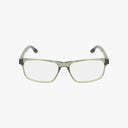 Front view of NIKE 7170 rectangular eyeglasses by Nike, featuring clear light green transparent frames and straight arms with a lightweight design for comfortable everyday wear, displayed on a white background.