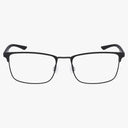 The Nike 4314N features black rectangular thin metal frames, blue light lenses, and adjustable nose pads for lightweight, modern eyewear. Shown on a white background.