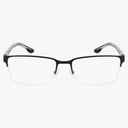 The Columbia C3047N features black semi-rimless rectangular blue light lenses, clear nose pads, and transparent temple tips—modern, functional eyewear displayed on a white background.