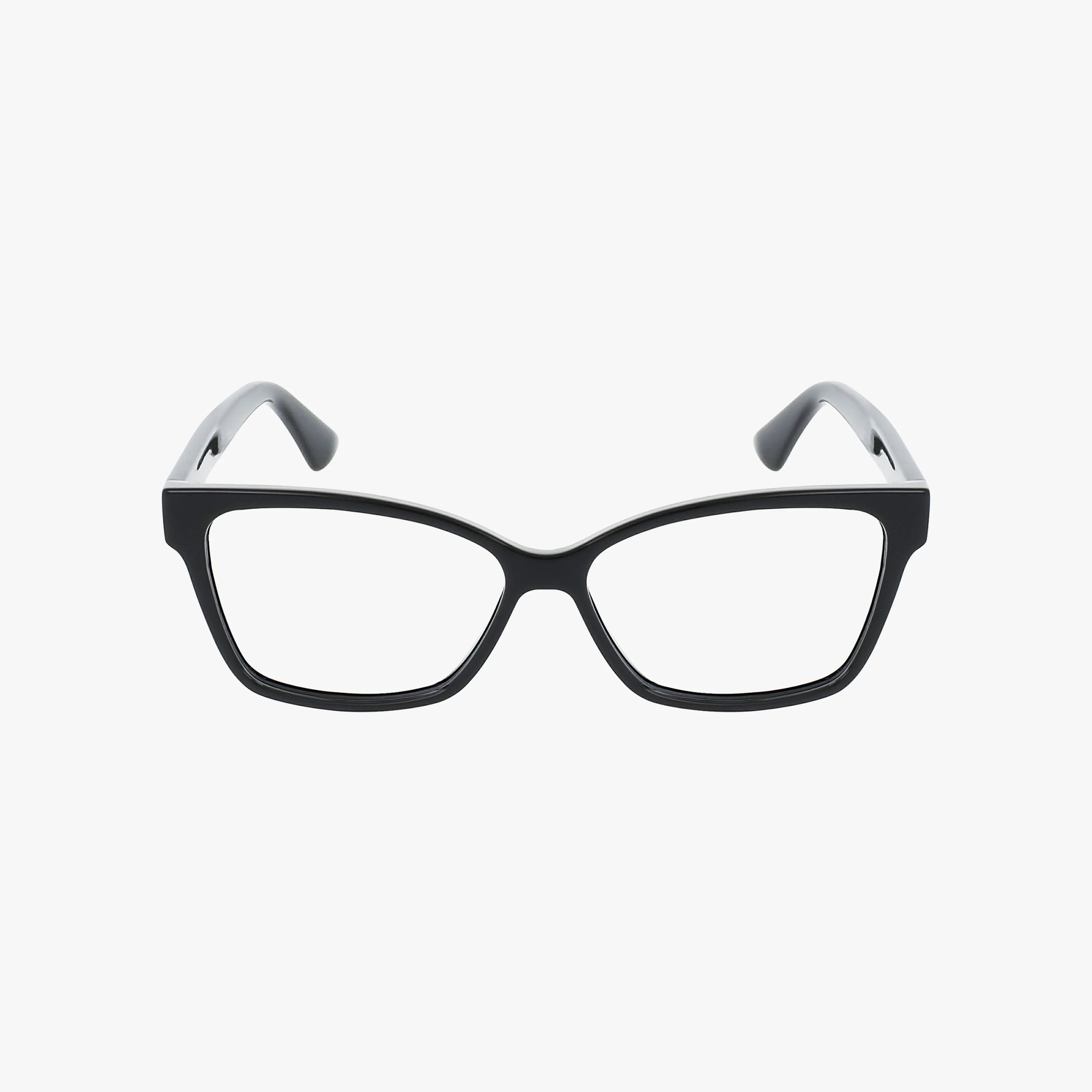 Gucci GG0634O black rectangular designer eyeglass frames with clear lenses, displayed on a plain white background.