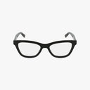 Gucci 1983O eyeglasses feature a classic black cat-eye frame and clear lenses, displayed from the front against a plain white background.