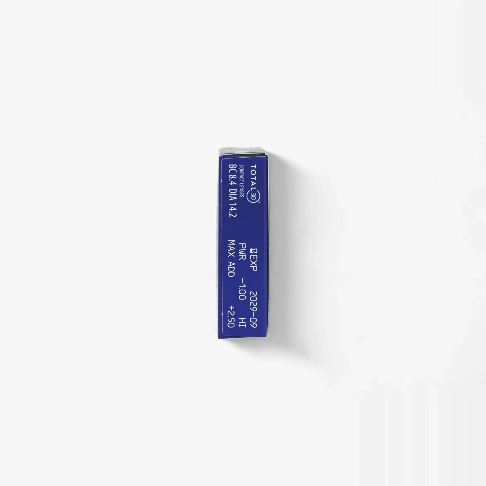 A rectangular blue box labeled “Total 30 Multifocal 6Pk” from the brand Total30 is shown vertically on a white background—ideal for use in vision insurance equipment.