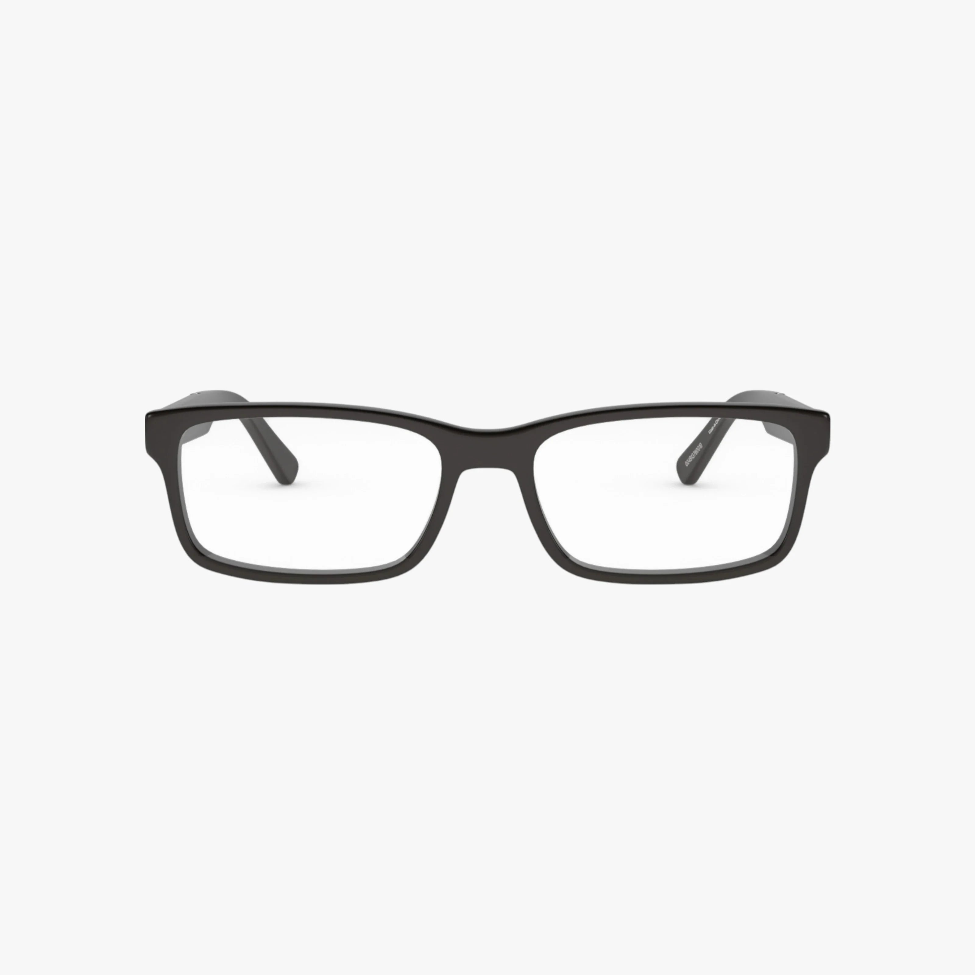 The Harley Davidson HD0774 eyeglasses feature a sleek black rectangular frame with clear lenses, shown facing forward on a white background, delivering enhanced perspective and stylish confidence.