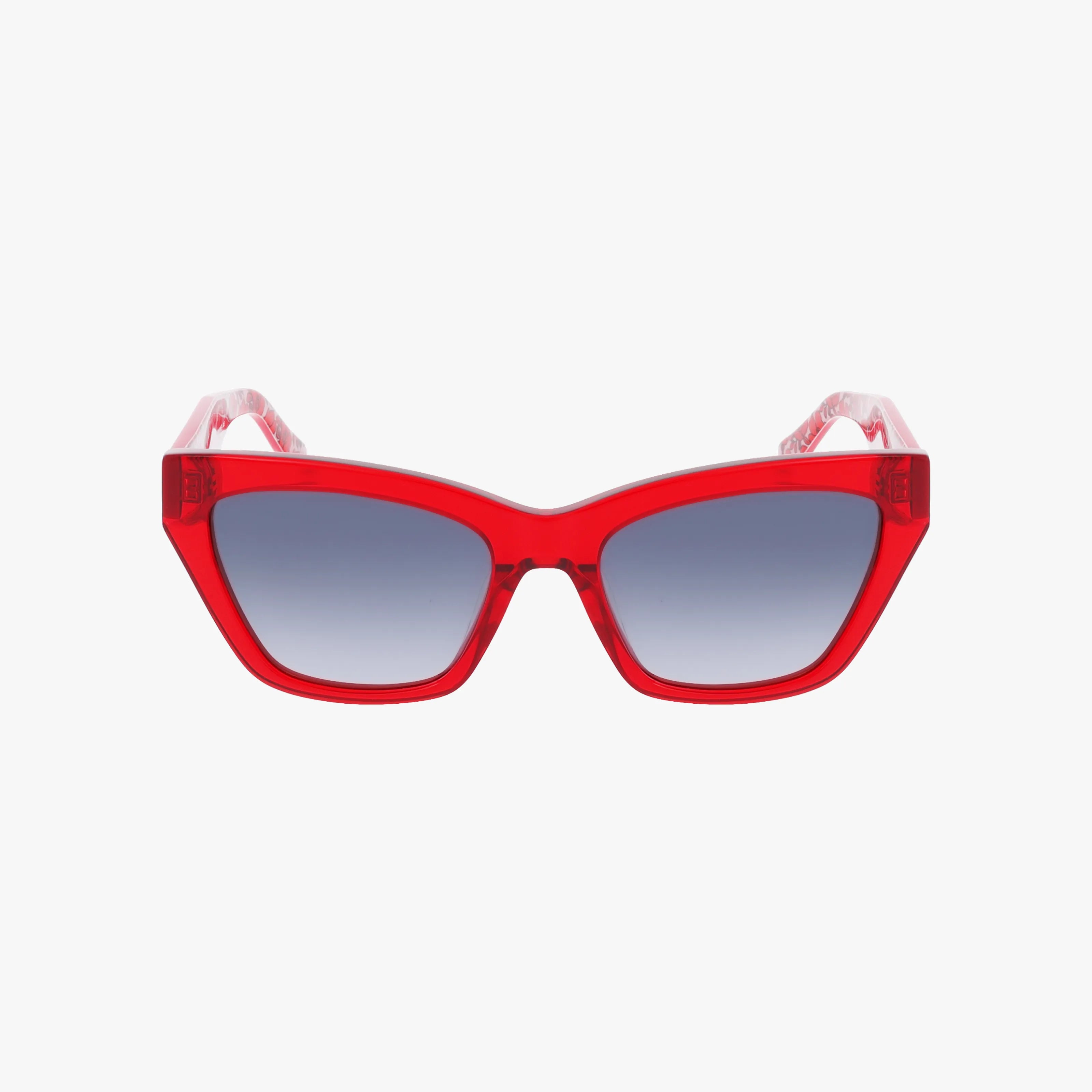 Kate Spade FAY/G/S red cat-eye sunglasses with a lightweight frame and gradient dark lenses, displayed facing forward on a plain white background.