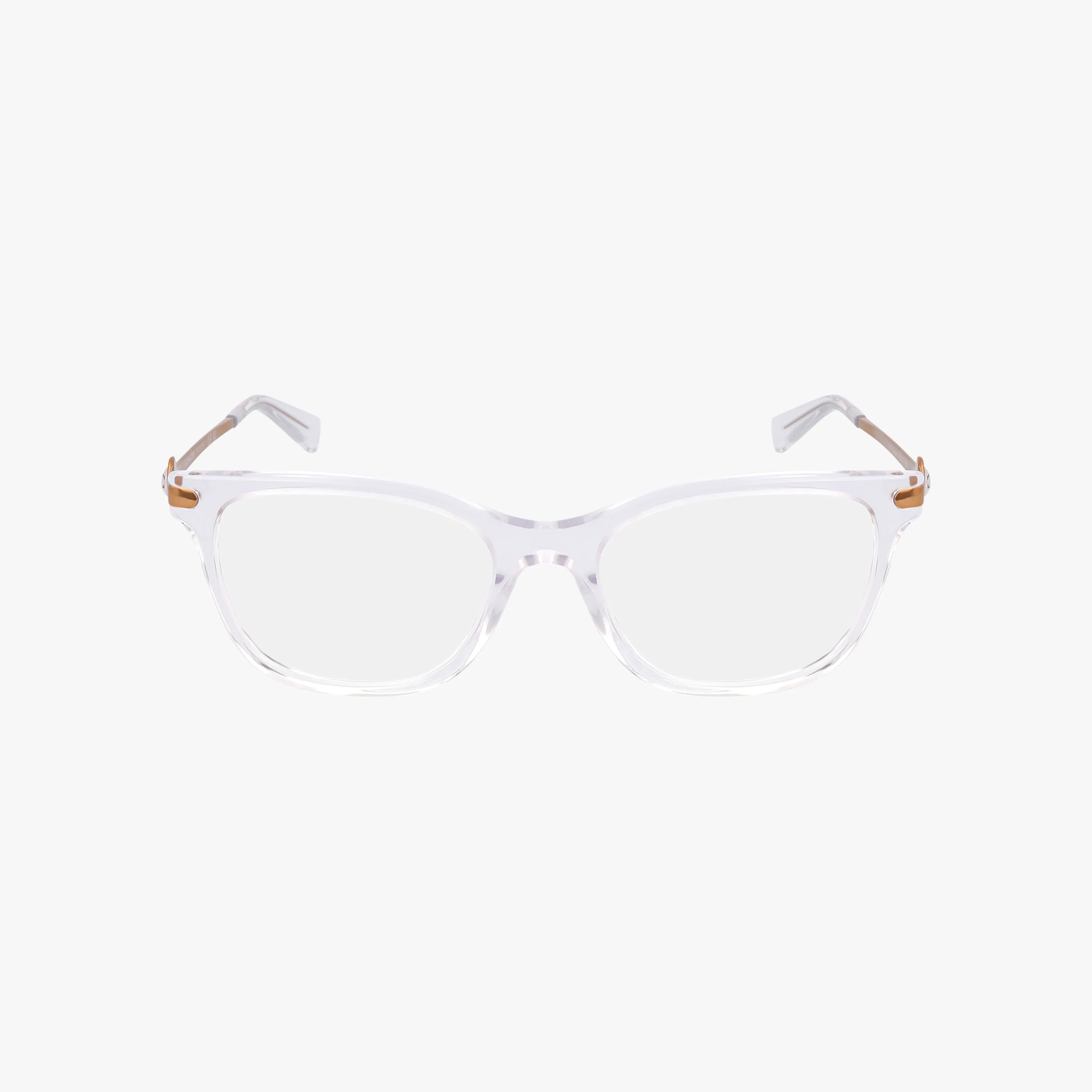 Experience timeless style with Coach HC6176 eyeglass frames—rectangular clear plastic with gold metal temple accents. Shop these chic frames online now and elevate any look.