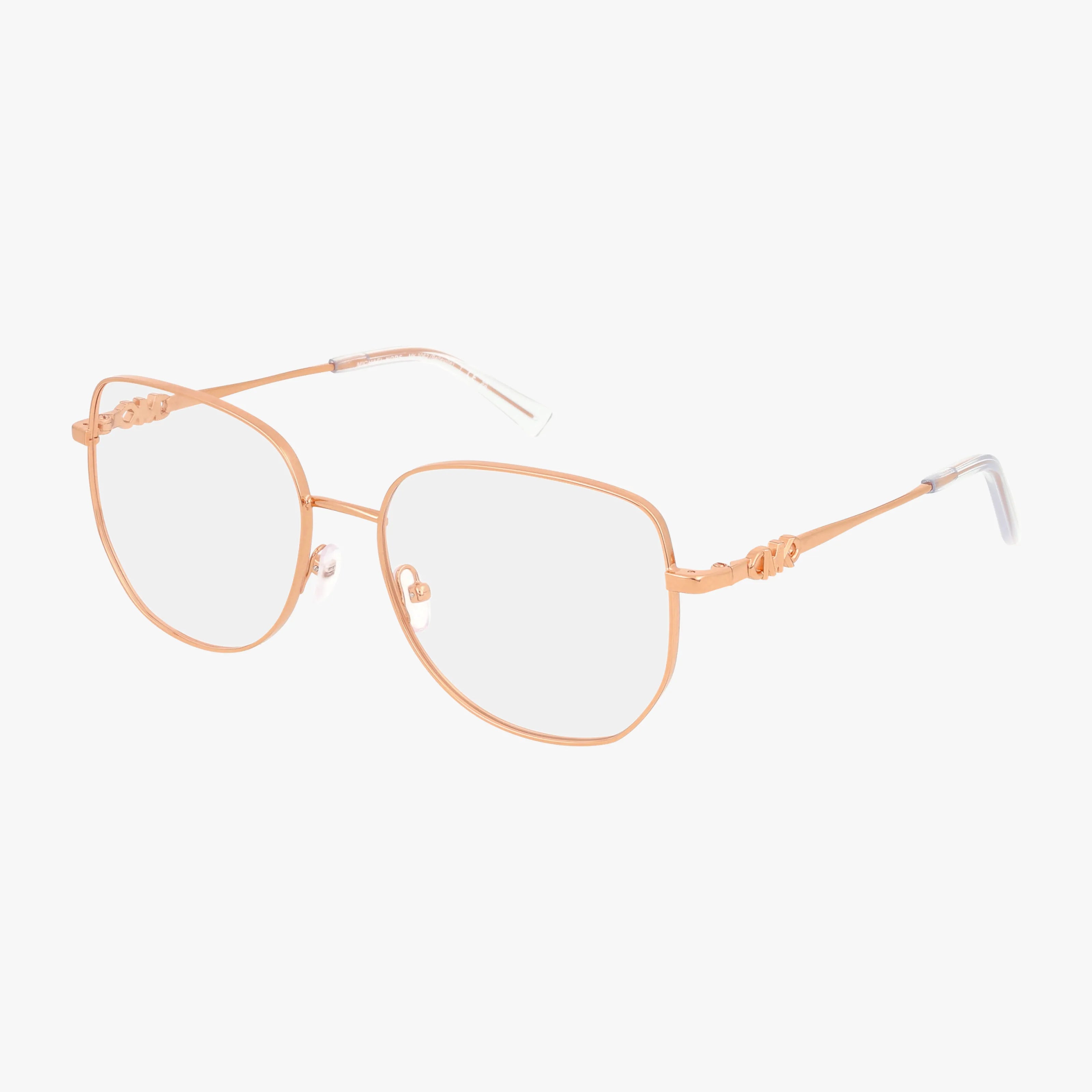 Discover the Michael Kors MK3062 eyeglass frame: gold-tone metal with large geometric rims and subtle hinge accents. Shop online for timeless elegance and elevate your style.