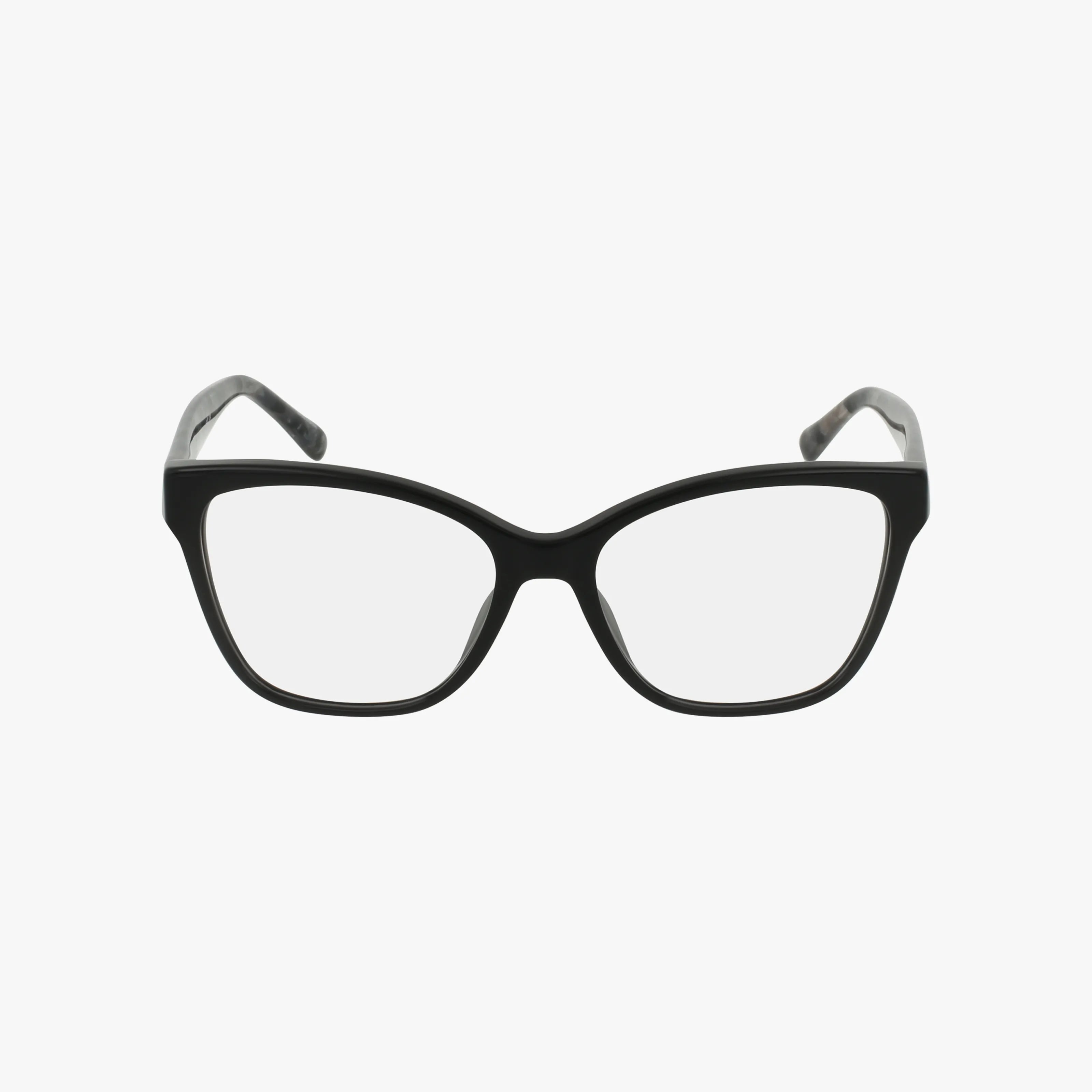 The Coach HC6207U black cat-eye eyeglass frames feature clear lenses and a sleek design on a plain white background—ideal for anyone seeking stylish, versatile eyewear.