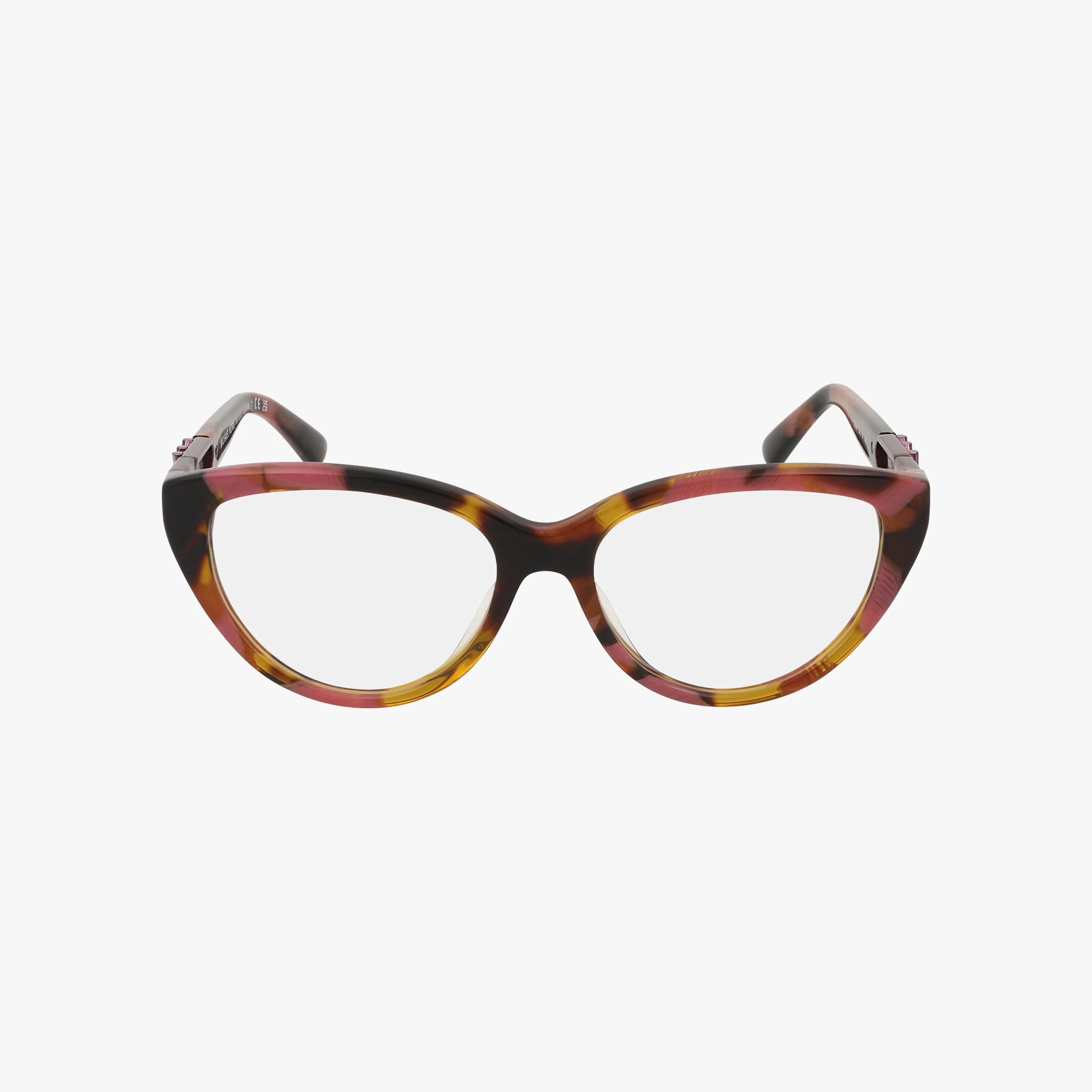 The Michael Kors MK4120U cat-eye eyeglasses feature a stylish multicolored tortoiseshell pattern in brown, yellow, and pink, displayed on a plain white background—ideal designer eyewear for online shopping.