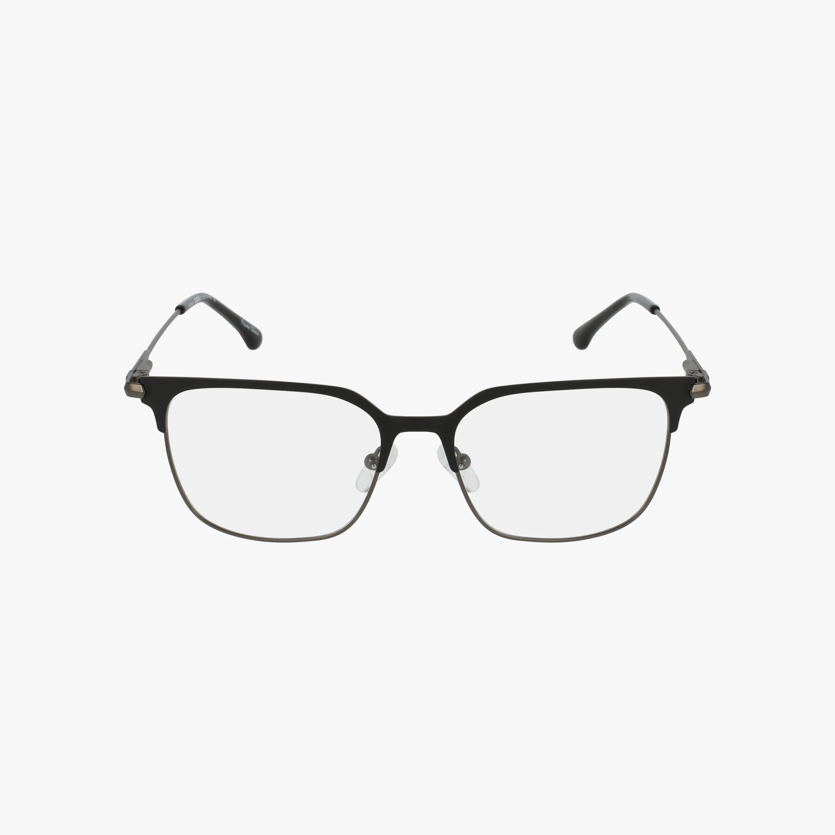 The Urban Specs URANUS is a pair of rectangular, black-framed eyeglasses with clear blue light lenses, displayed on a plain white background.