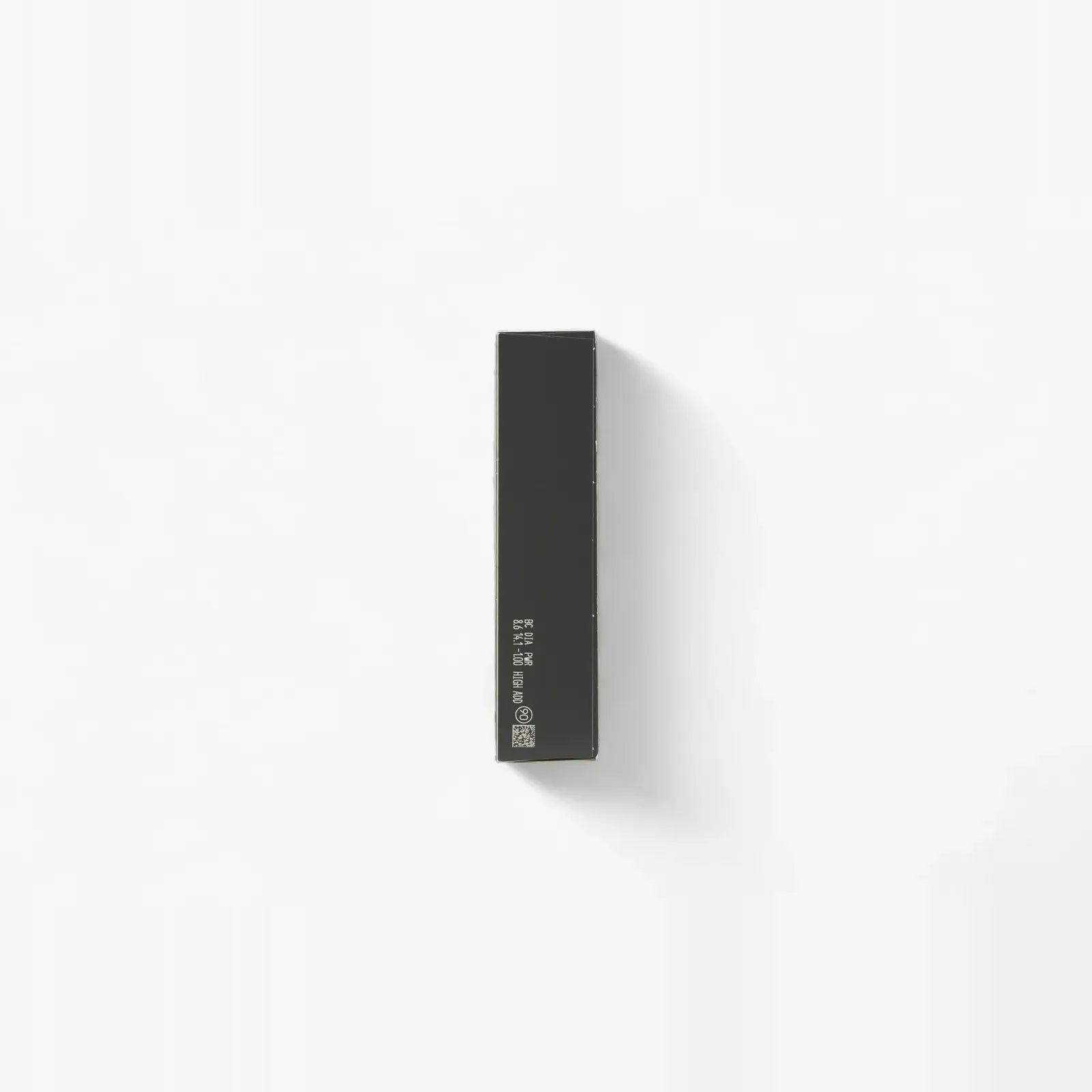 A black rectangular Clariti 1Day Multifocal 90-Pk box with minimal white text stands vertically on a plain white background, casting a subtle shadow to the right and hinting at all-day comfort from the Clariti brand.