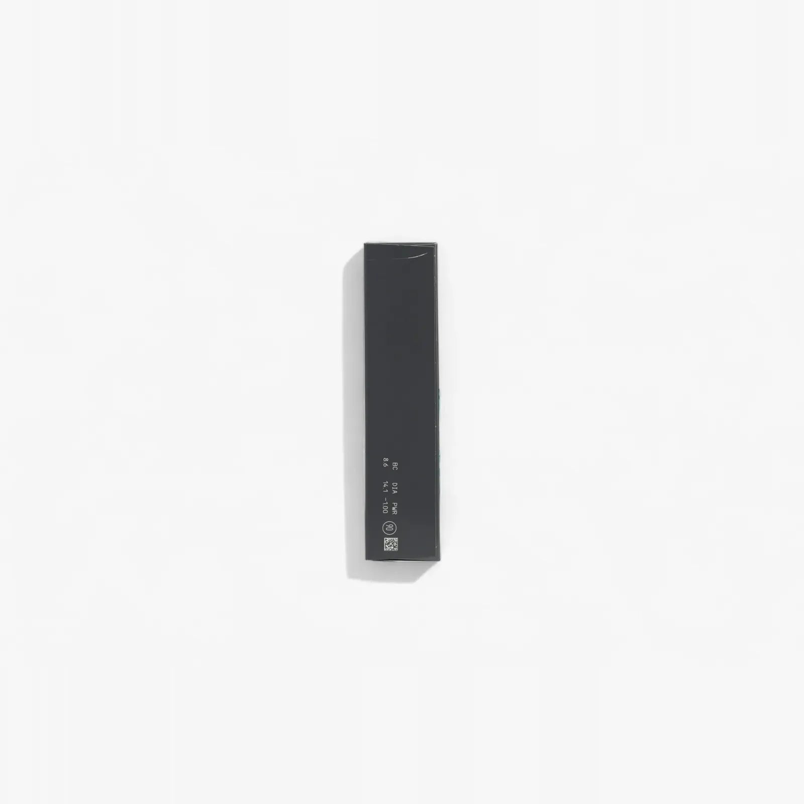 A slim, rectangular black box labeled Clariti 1Day Sphere 90-Pk by Clariti, featuring small white symbols and text on one end, stands vertically against a plain white background.