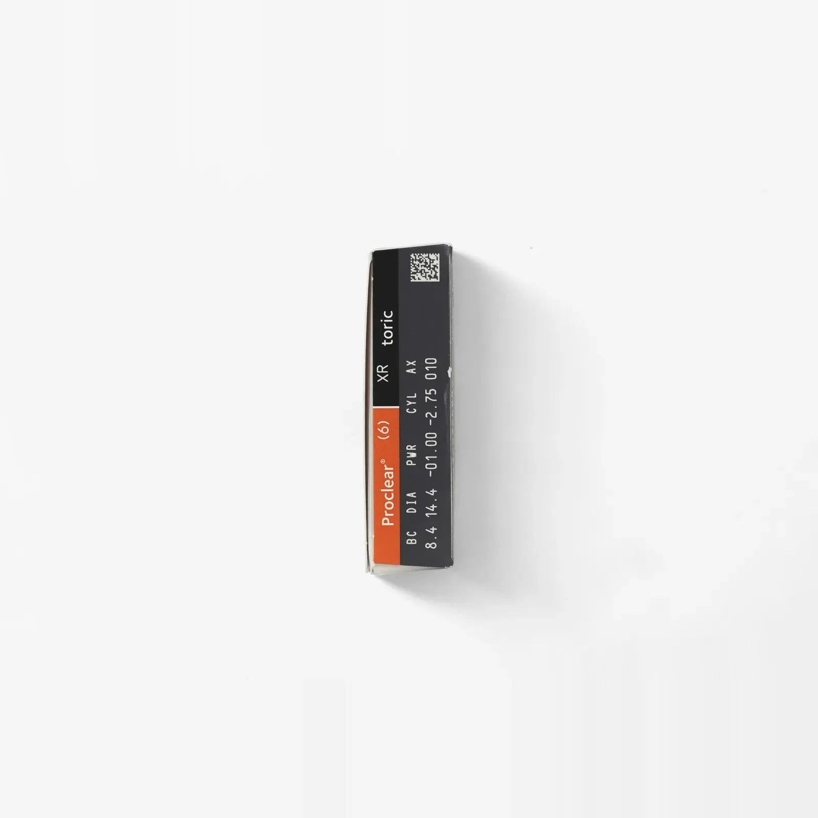 A rectangular black and orange box labeled Proclear Toric - 6 Pk by Proclear, containing prescription contact lenses for astigmatism, is shown from above on a white background.