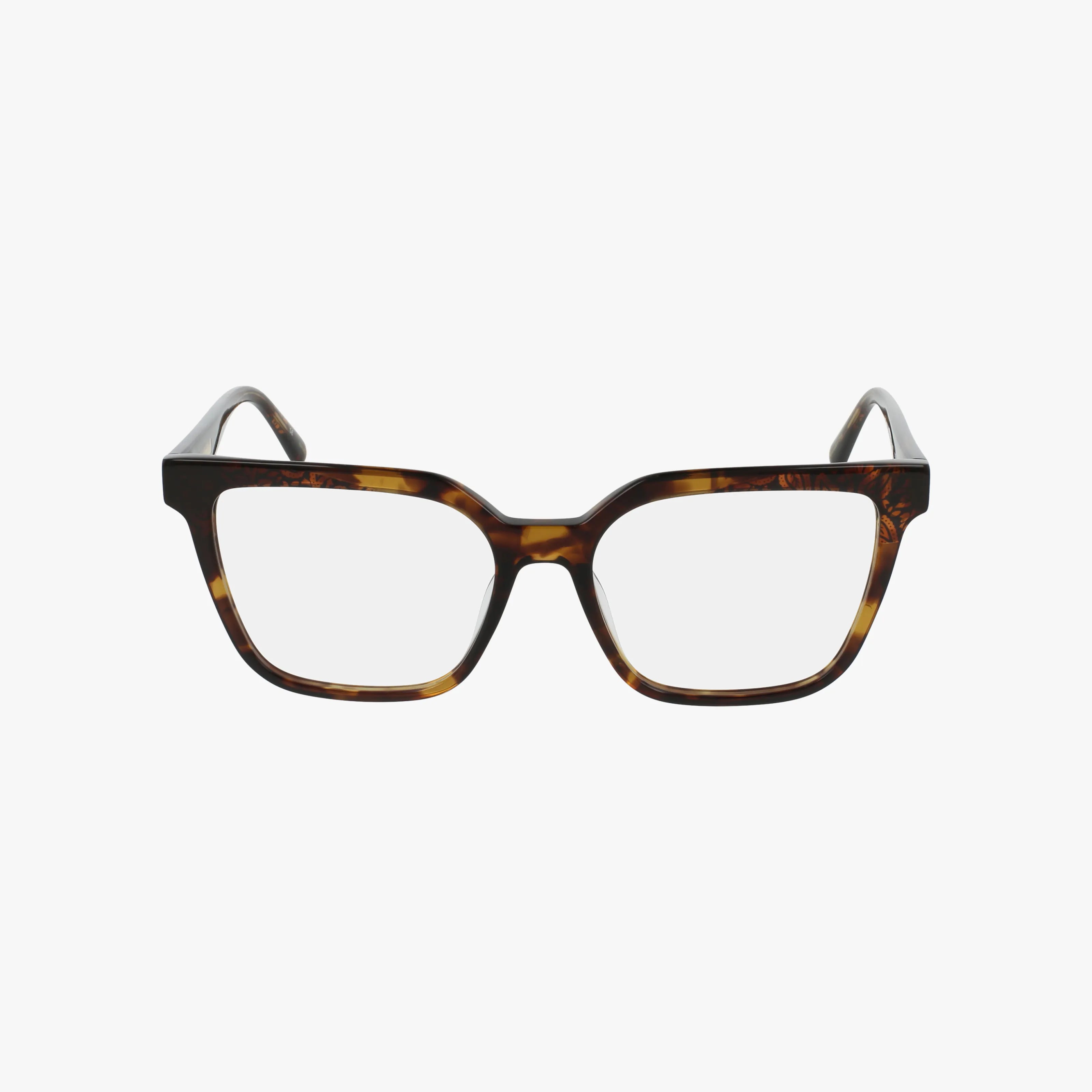The Vera Bradley CASHIE is a pair of rectangular eyeglasses with a thick brown tortoiseshell frame, shown from the front on a plain white background.