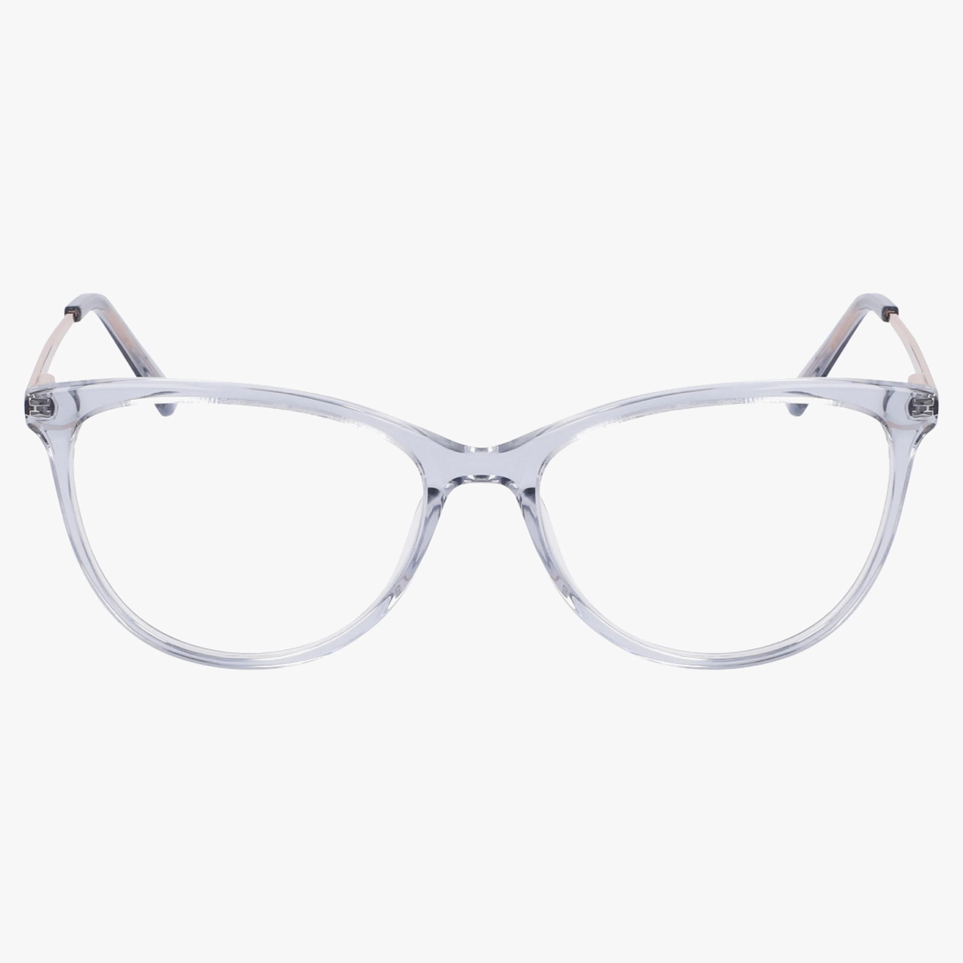 The Lenton & Rusby LR5021 features clear plastic cat-eye eyeglasses with classic lines and a stylish frame, displayed facing forward against a plain white background.