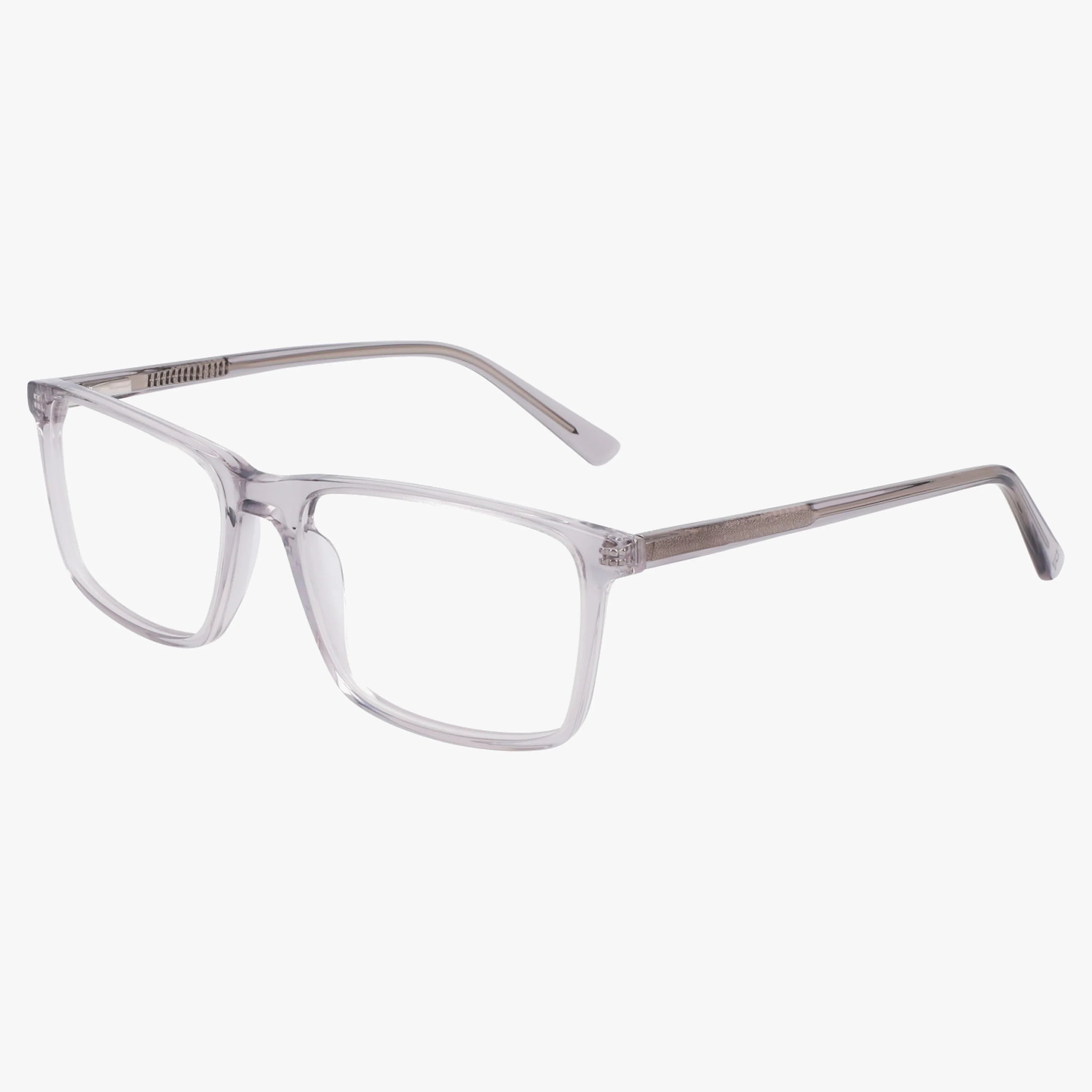 The Lenton & Rusby LR4017 features clear rectangular eyeglasses with transparent frames and thin arms, offering a modern look ideal for daily wear. Shown here on a white background.