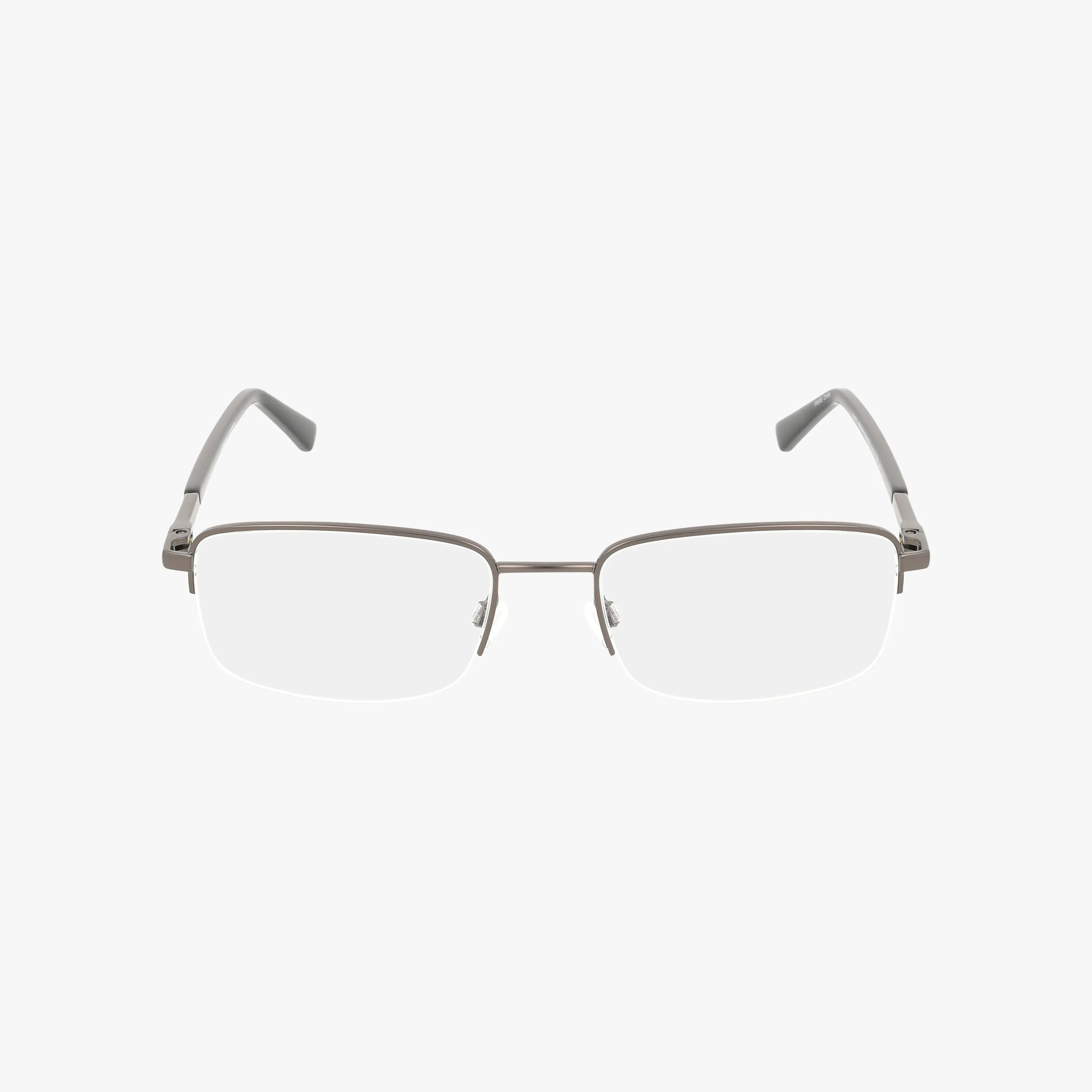 The Lenton & Rusby LR4019 features rectangular, semi-rimless eyeglasses with a lightweight metal frame and clear lenses, ideal for daily wear, shown against a plain white background.