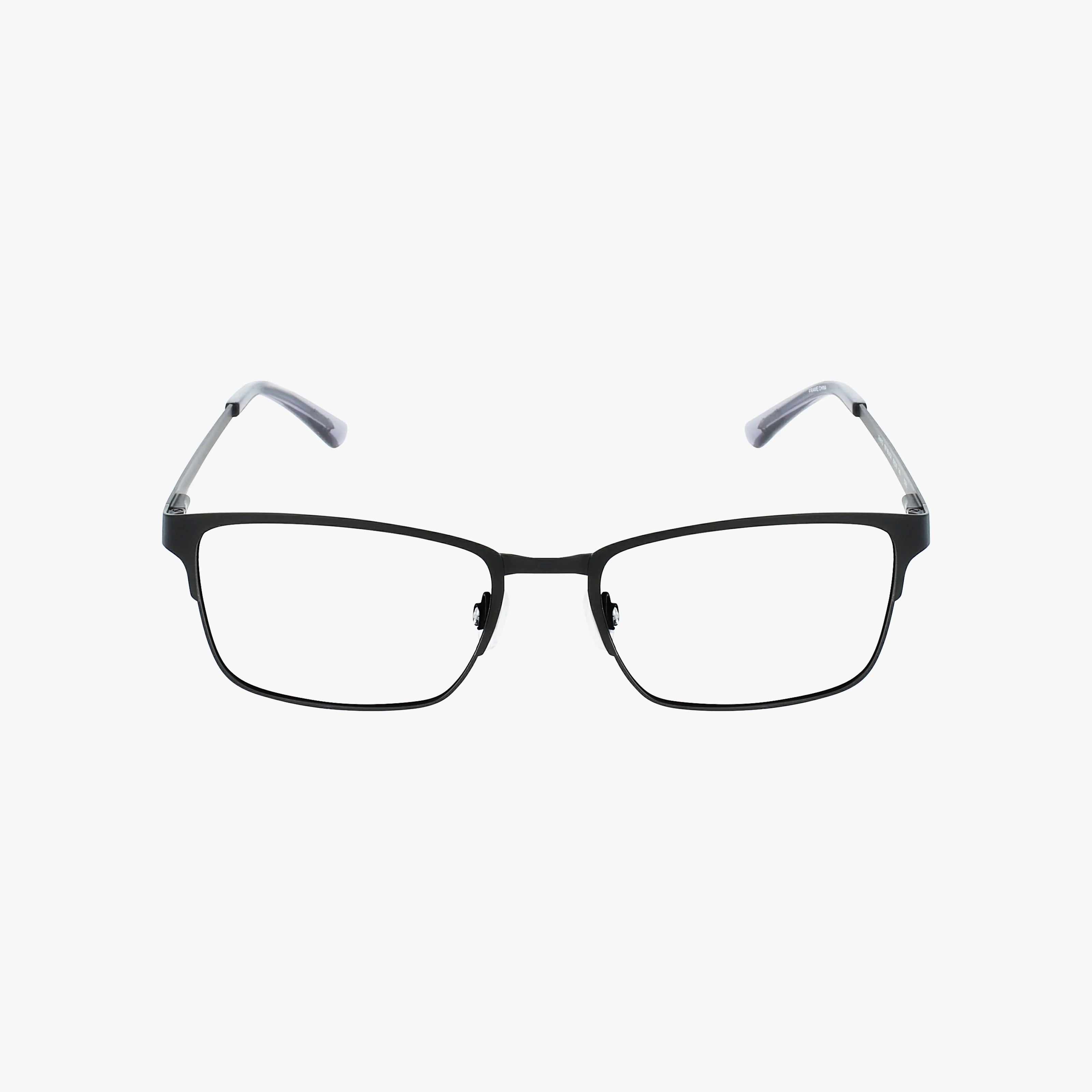 The Lenton & Rusby LR4013 eyeglasses feature a durable, modern black rectangular frame with clear prescription lenses, displayed facing forward on a plain white background.