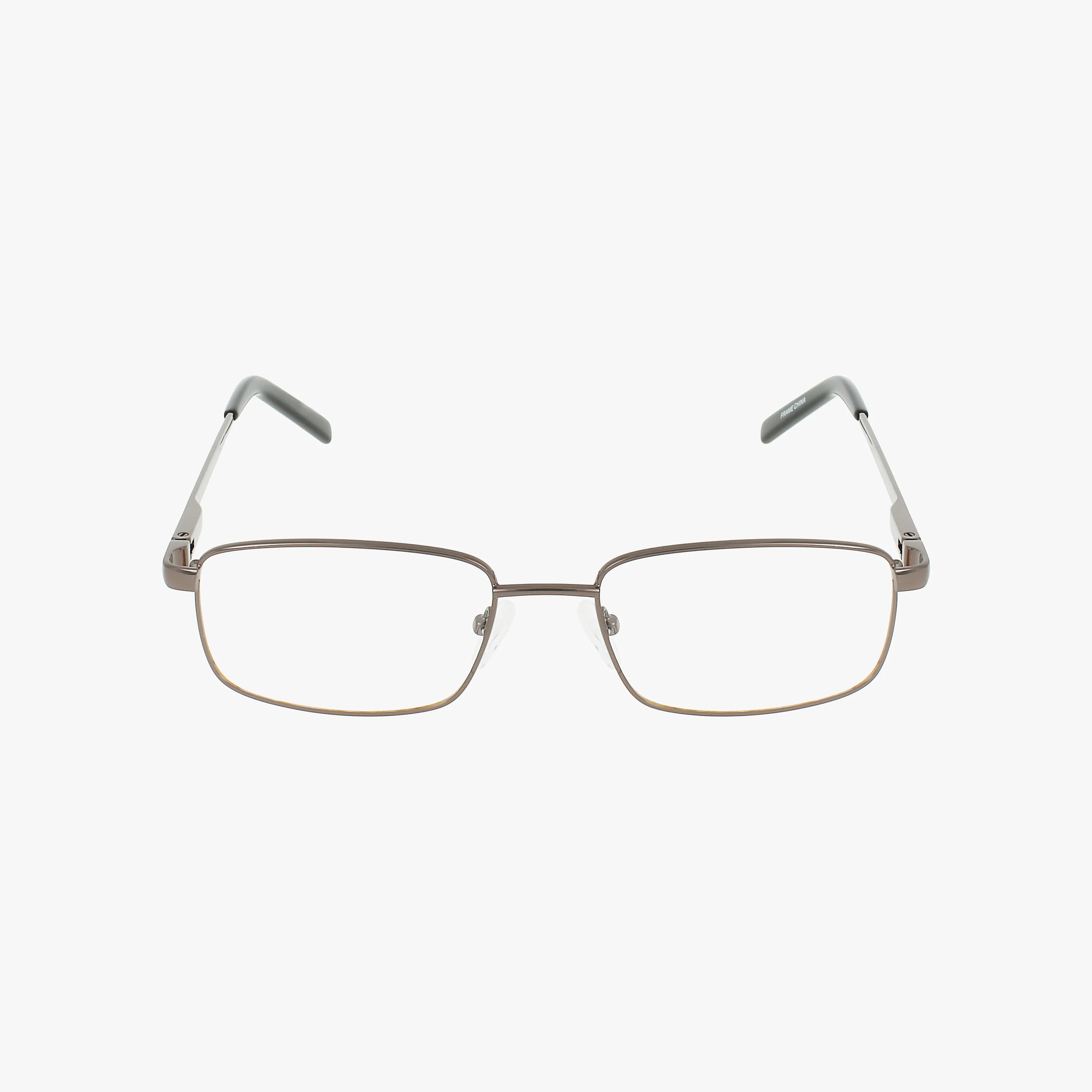The Workman 105 eyeglasses feature a rectangular, lightweight design with thin metallic frames and clear lenses, shown front-facing on a white background.