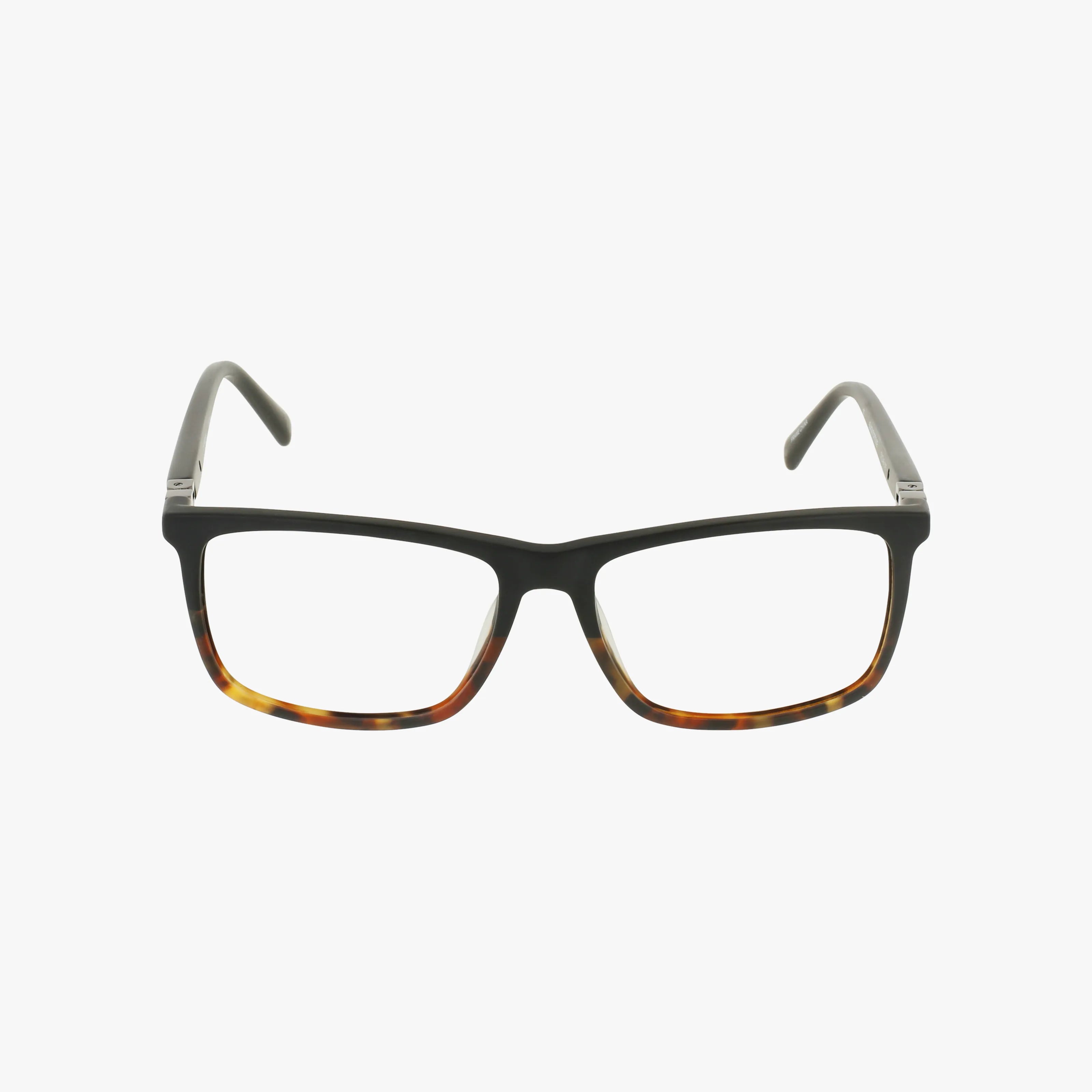 The Workman 207 features rectangular frames with a sleek design—black on top and tortoiseshell on the bottom—offering versatile style, shown against a white background.