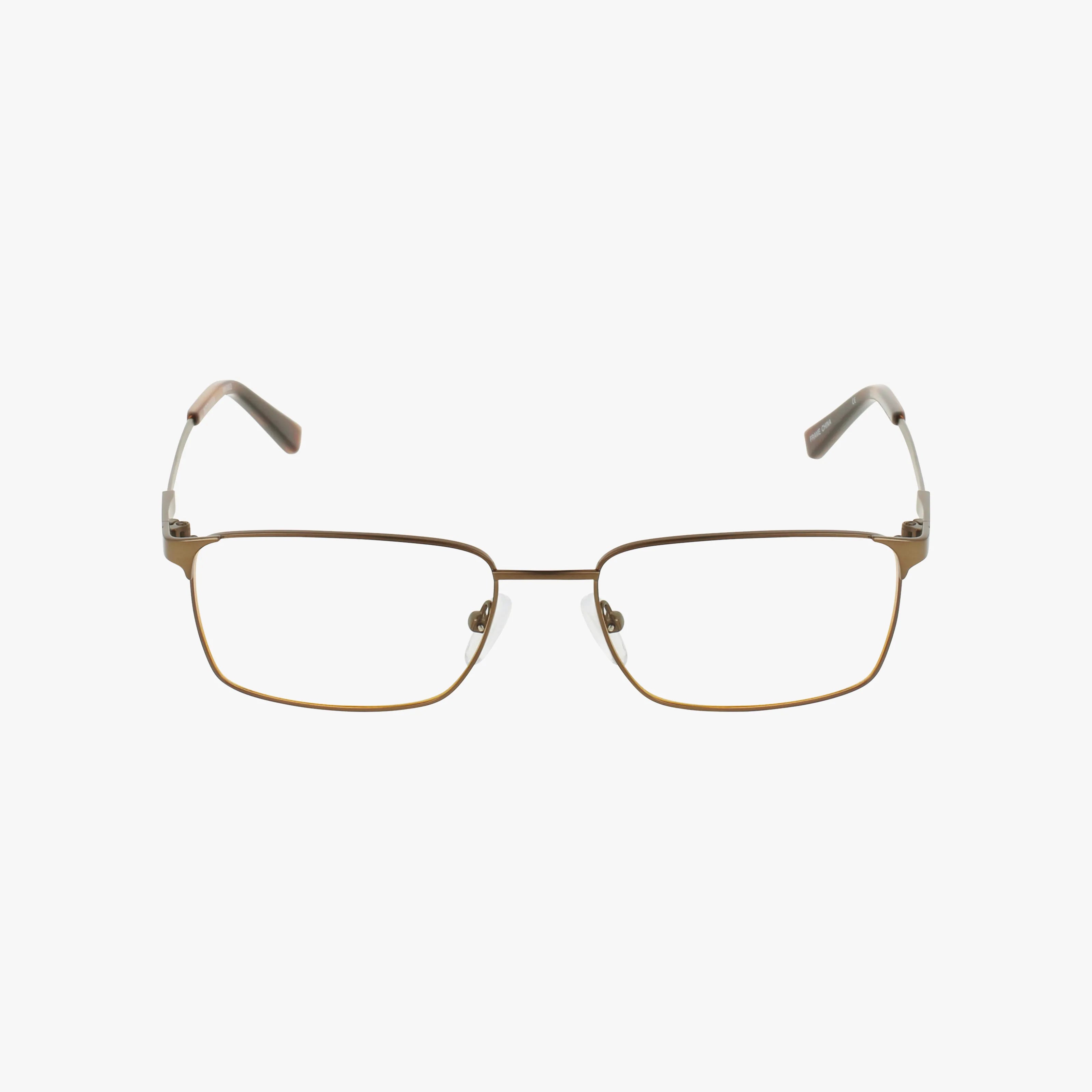 Workman 3 eyeglasses feature a rectangular, thin metal frame with adjustable nose pads and plastic-covered temple tips, blending classic design with modern construction against a white background.