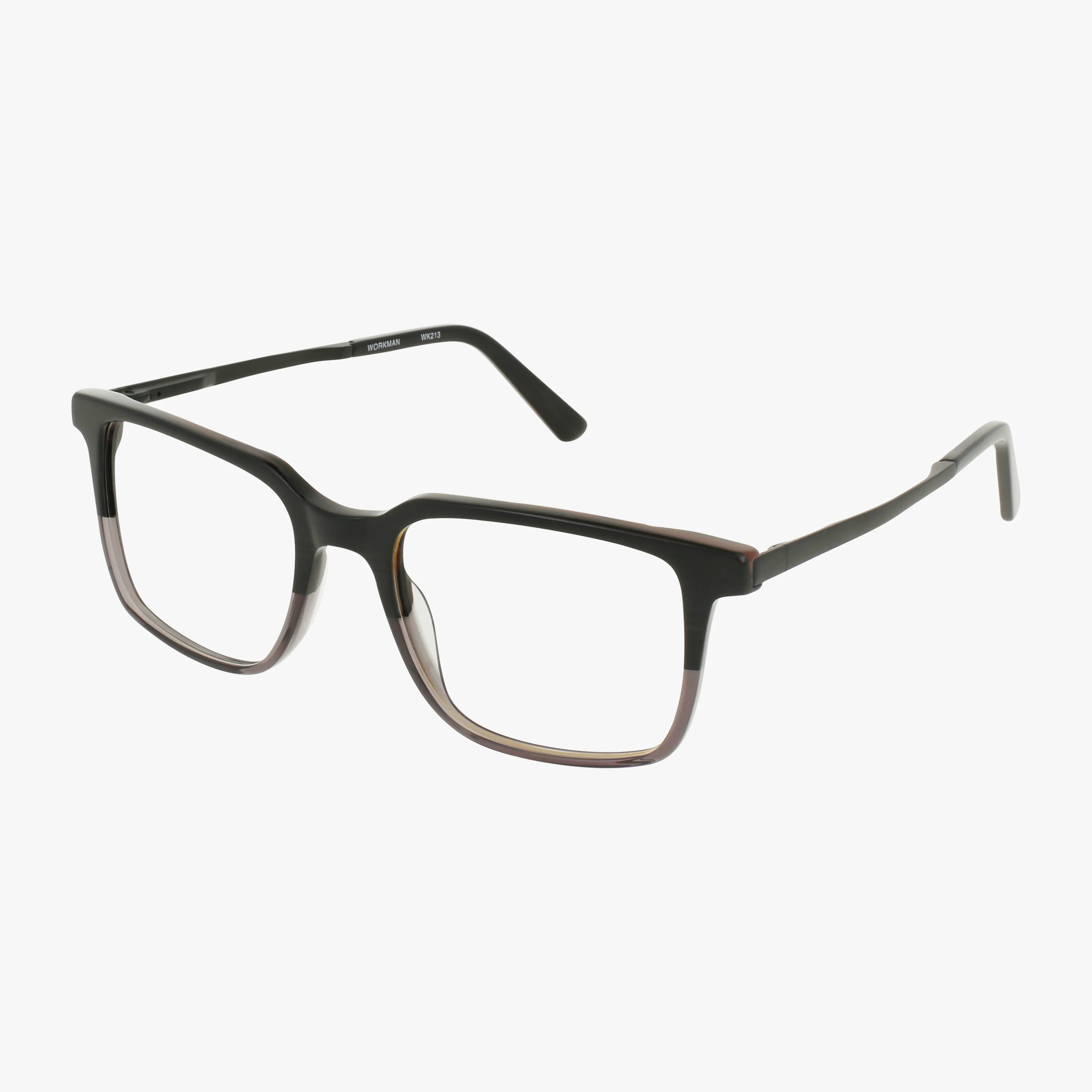 The Workman 213 features rectangular, lightweight frames in a black gradient, fading to lighter brown at the bottom, shown on a white background.