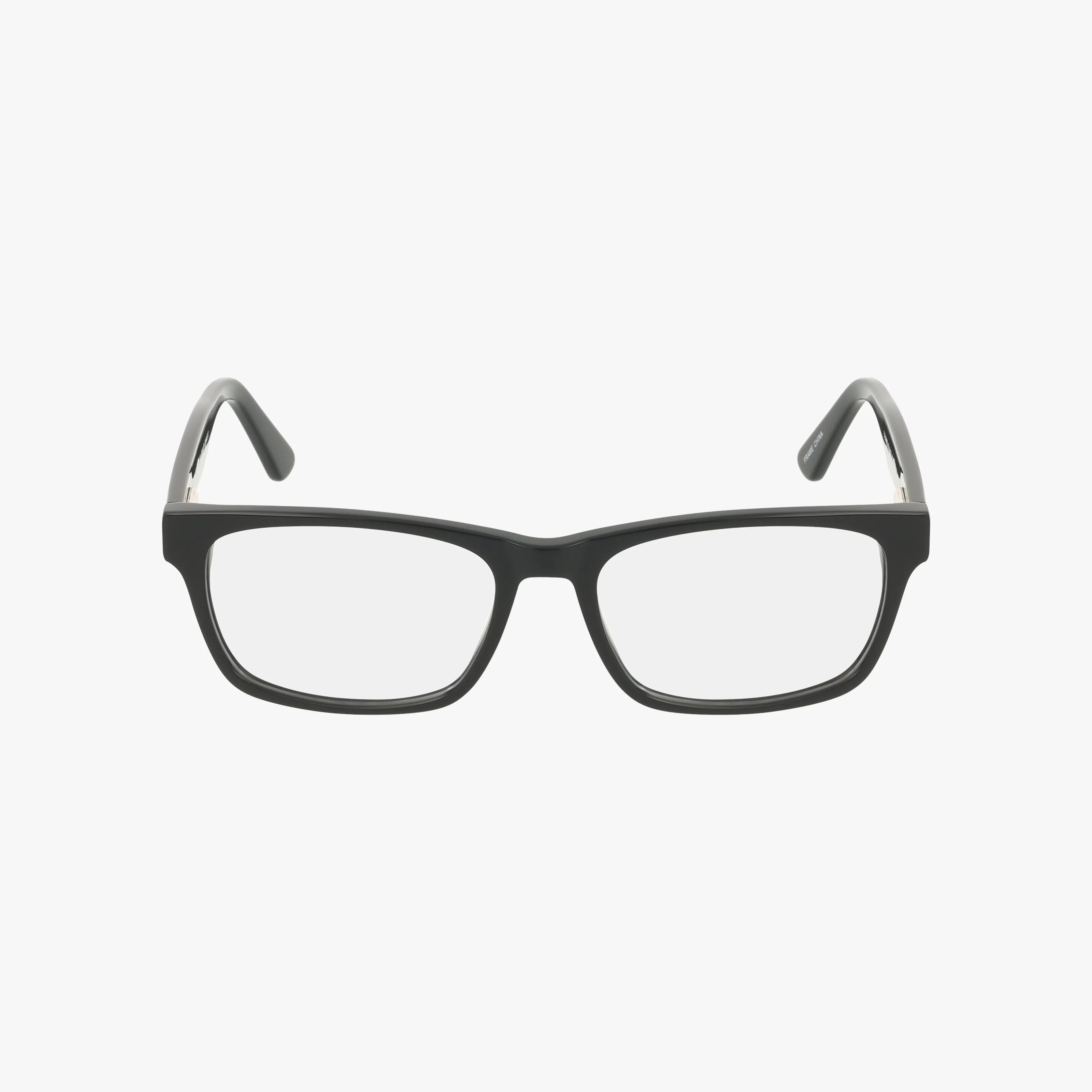 The Eight To Eighty DENNIS features black rectangular eyeglasses with progressive lenses and clear frames, combining stylish design and function, shown on a plain white background.