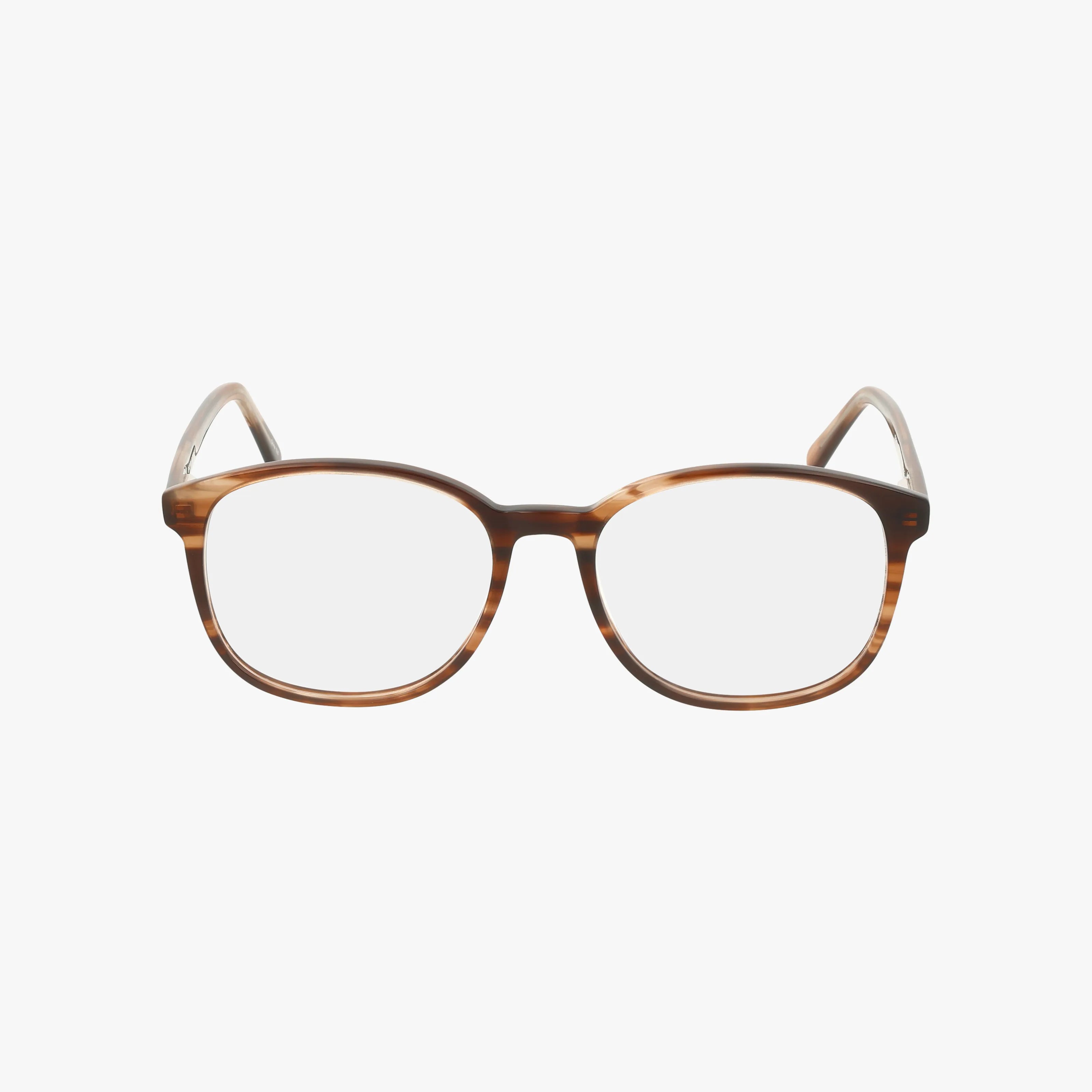 The Fregossi 456 features brown, round-edged eyeglasses with a subtle tortoiseshell pattern and an elegant frame, displayed facing forward against a plain white background.