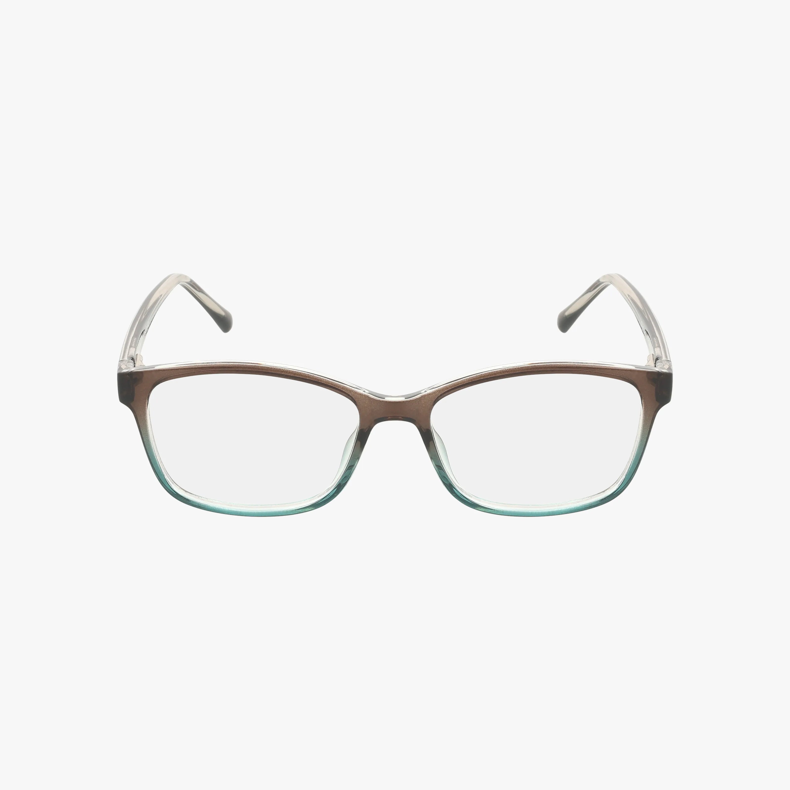 The CNBCN 78 eyeglasses feature clear lenses and a stylish brown translucent plastic frame, shown from the front on a white background.