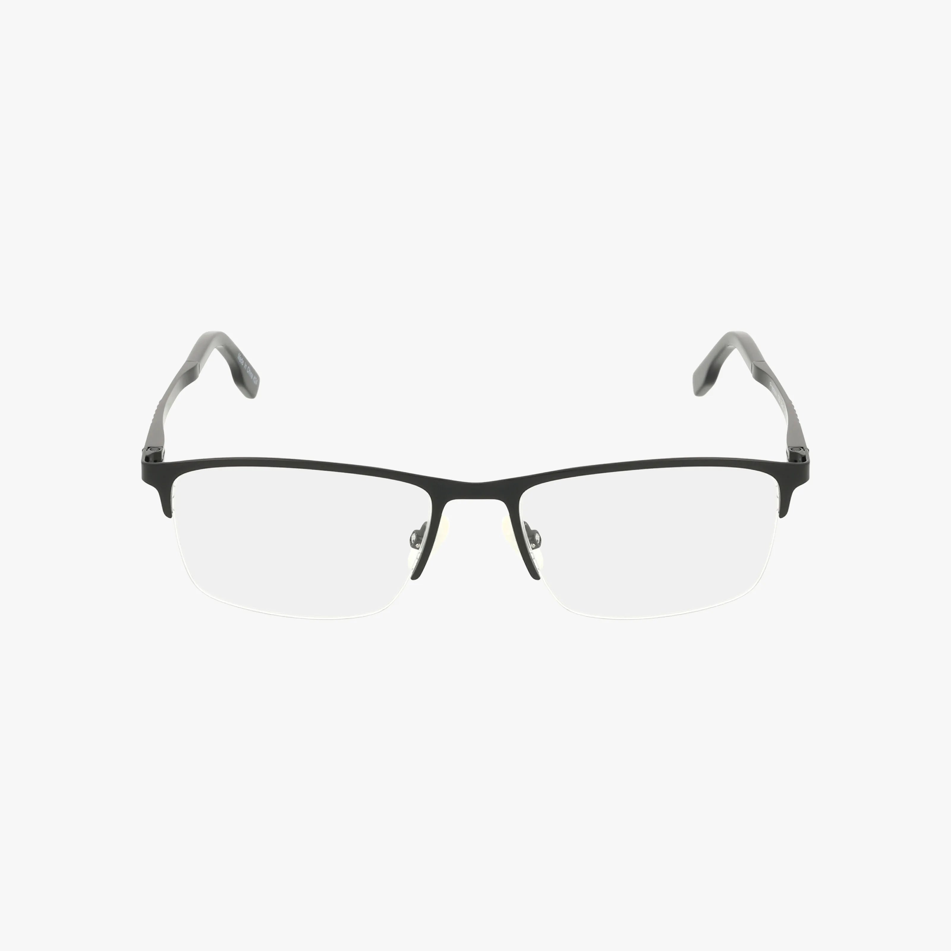 The Precision 158 features rectangular, semi-rimless eyeglasses with a lightweight black frame and clear lenses, ideal for daily wear and displayed on a plain white background.