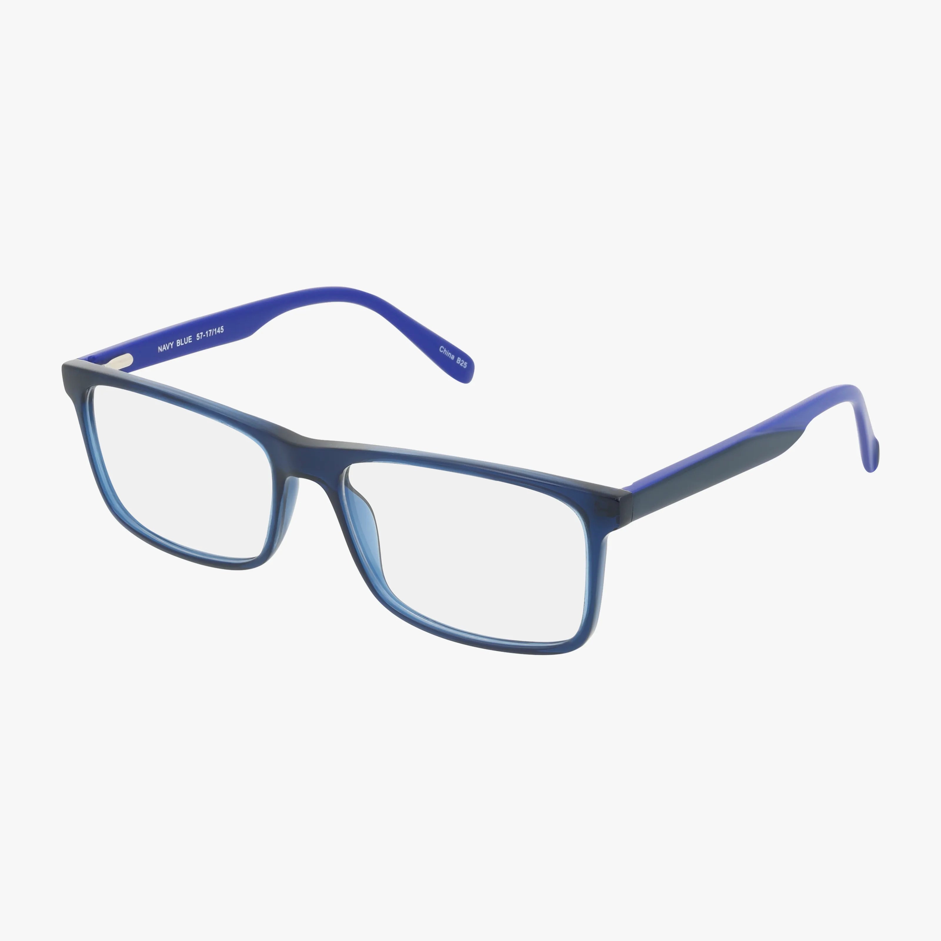 The Fregossi 1012 eyeglasses feature a rectangular shape, bold Blue Dark frame, and clear lenses with a sturdy build, displayed on a white background.
