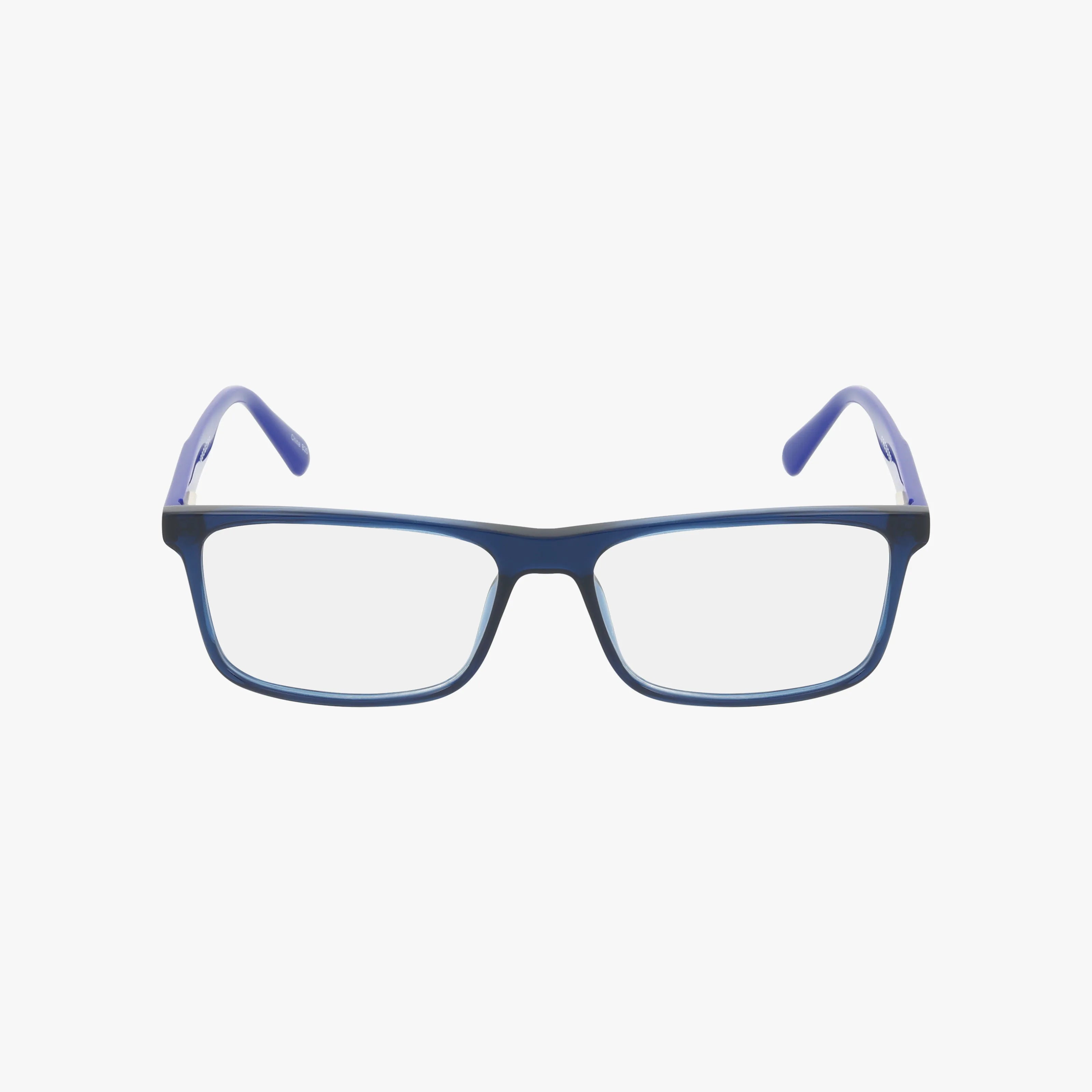 The Fregossi 1012 eyewear features a rectangular shape with a bold dark blue frame and slightly curved, lighter blue arms. It has a sturdy build and is displayed on a plain white background.