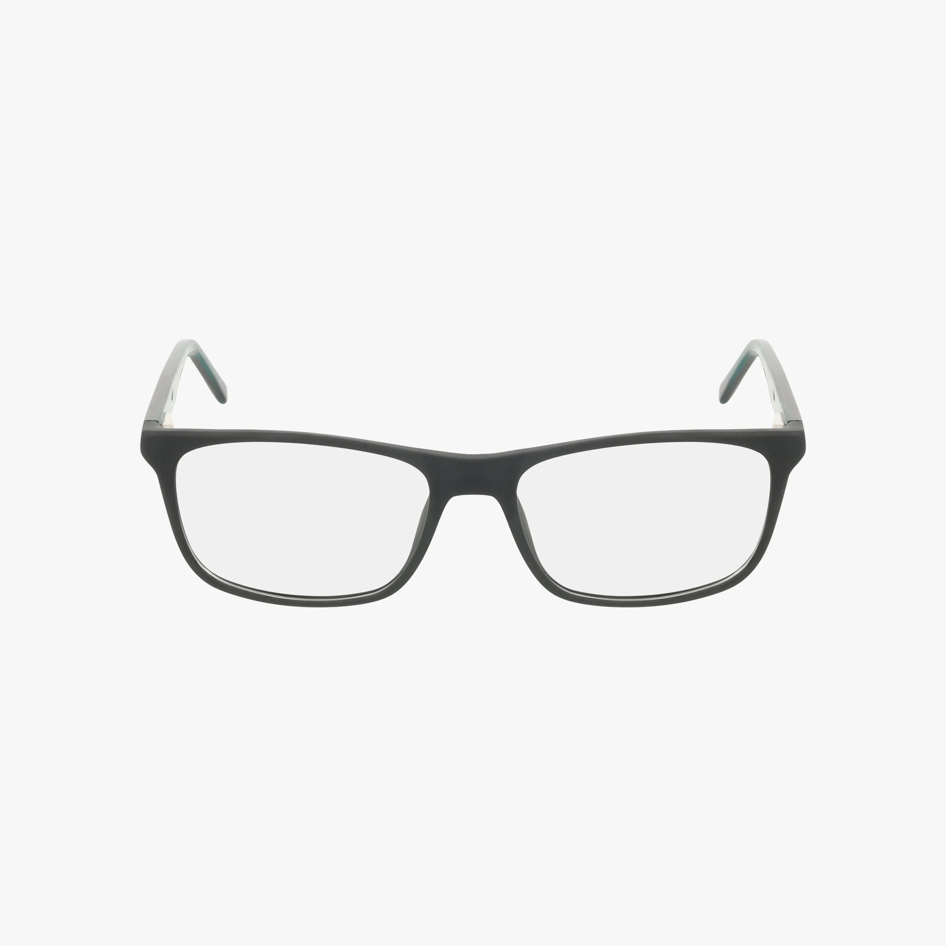 The Fregossi 1011 features black rectangular eyeglass frames with clear lenses and a modern design, displayed against a plain white background.