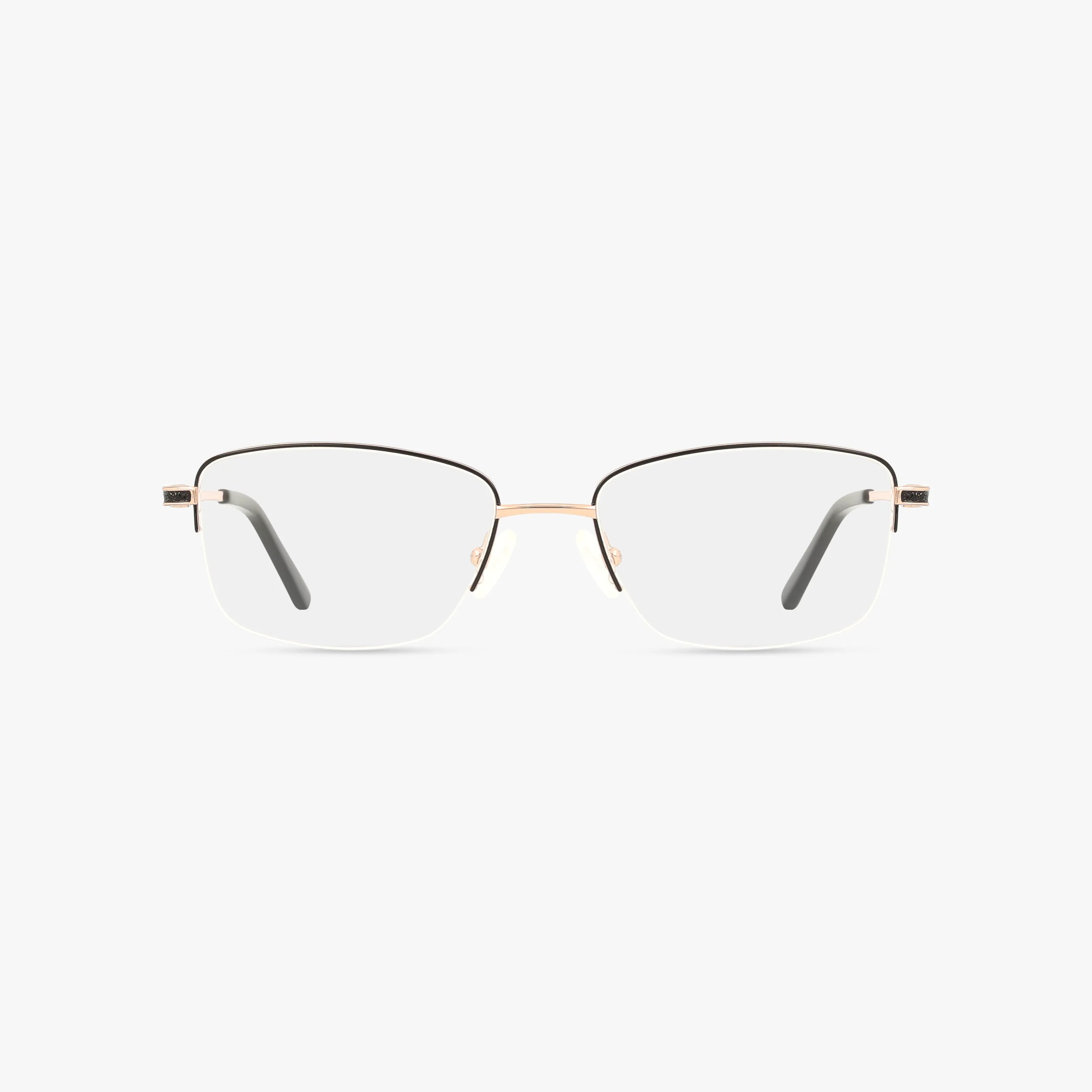 The Precision 501 features rectangular, semi-rimless eyeglass frames with a durable build, slim metallic details, and black temple arms, showcased on a plain white background.