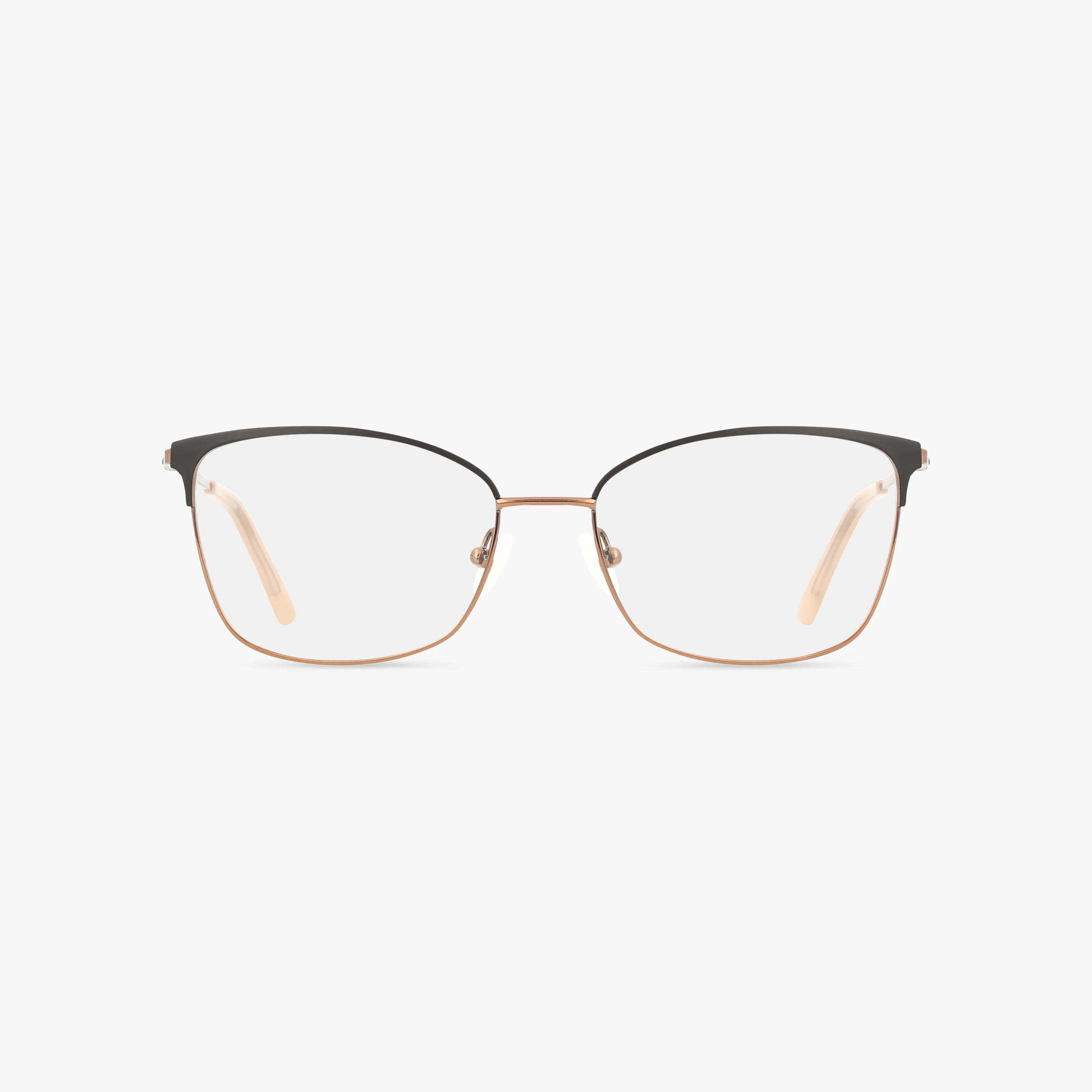 Precision 503 eyeglasses feature a refined gold metal frame with black detailing on the upper rims, shown against a white background.