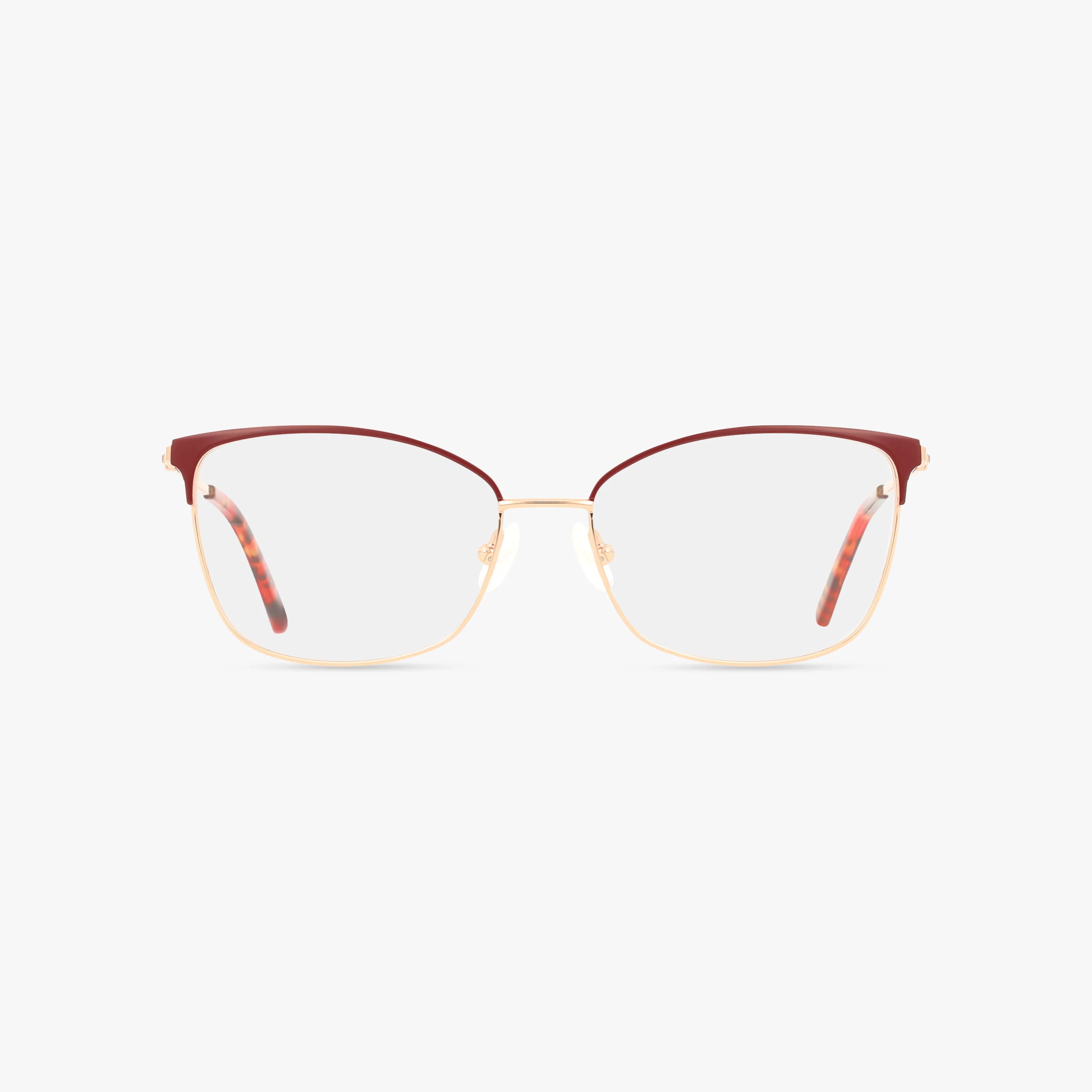 The Precision 503 eyeglasses feature durable thin gold metal frames with a reddish-brown browline, shown against a plain white background.