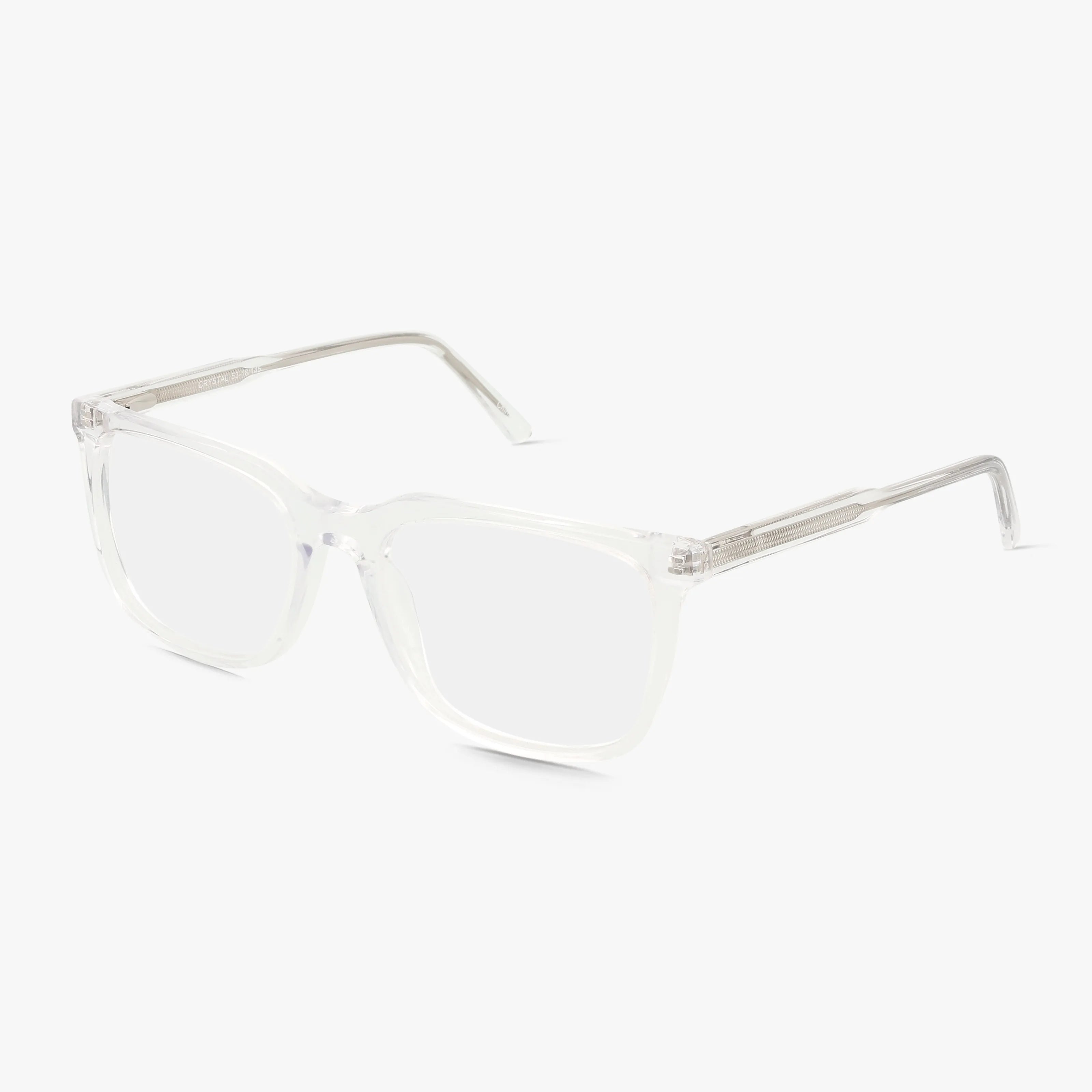 The Fregossi 1021 eyeglasses feature a clear, rectangular design with a polished frame and transparent temples, displayed on a white background for a stylish and durable look.