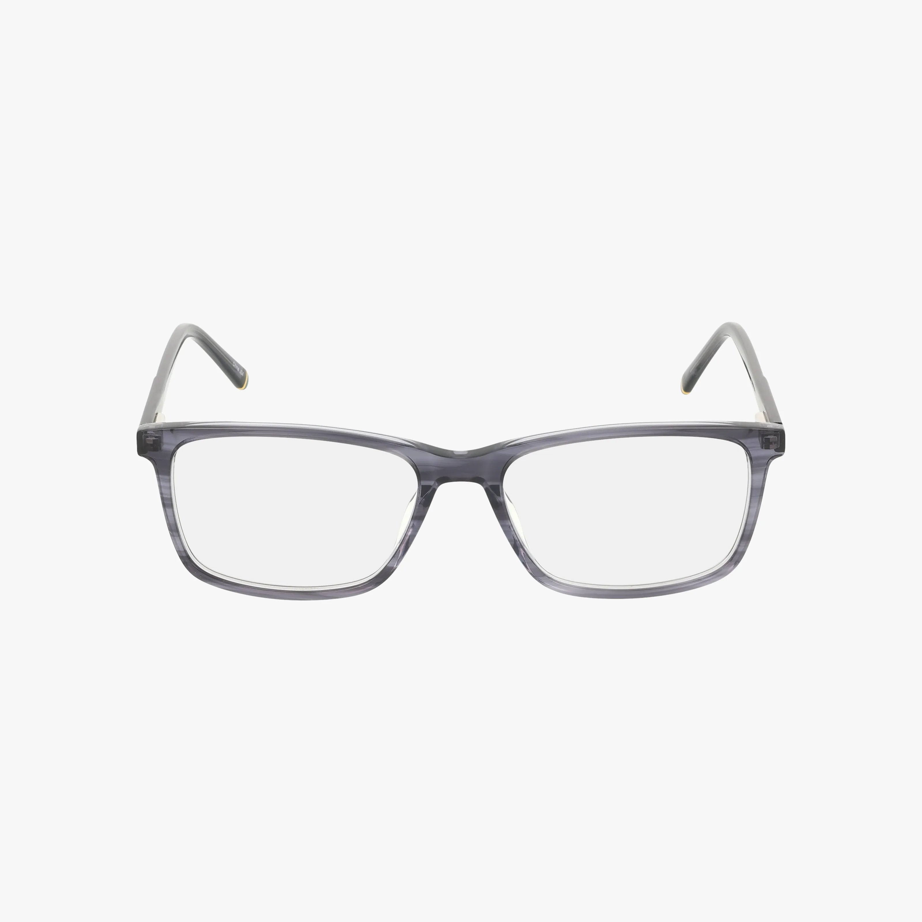 The Fregossi 1044 features rectangular clear lenses and gray translucent plastic frames, offering a distinct style and functional design, shown against a plain white background.
